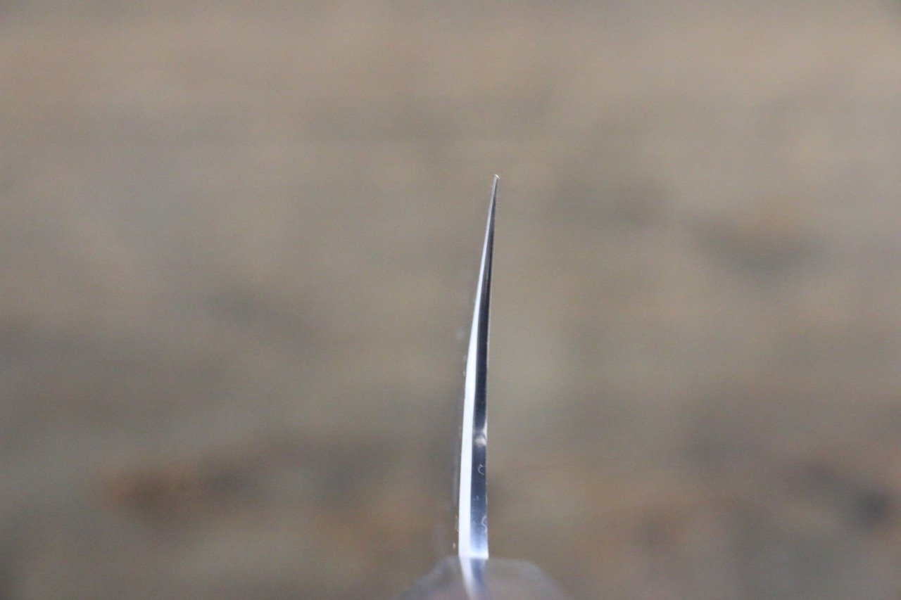 清助 青鋼二號 鎚目 大馬士革紋 牛刀 240mm 紫檀木 握把 - 清助刃物