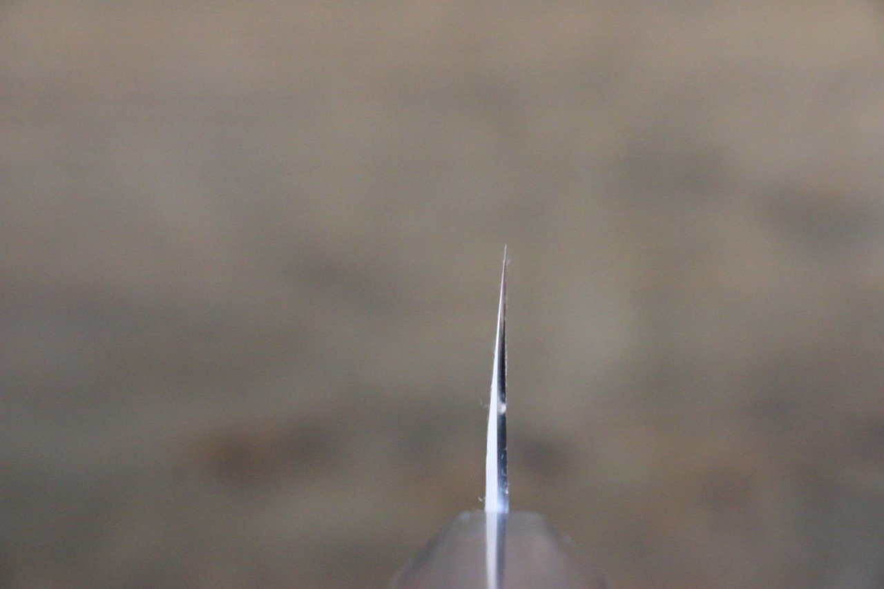 清助 青鋼二號 鎚目 大馬士革紋 柳刃 270mm 紫檀木 握把 - 清助刃物