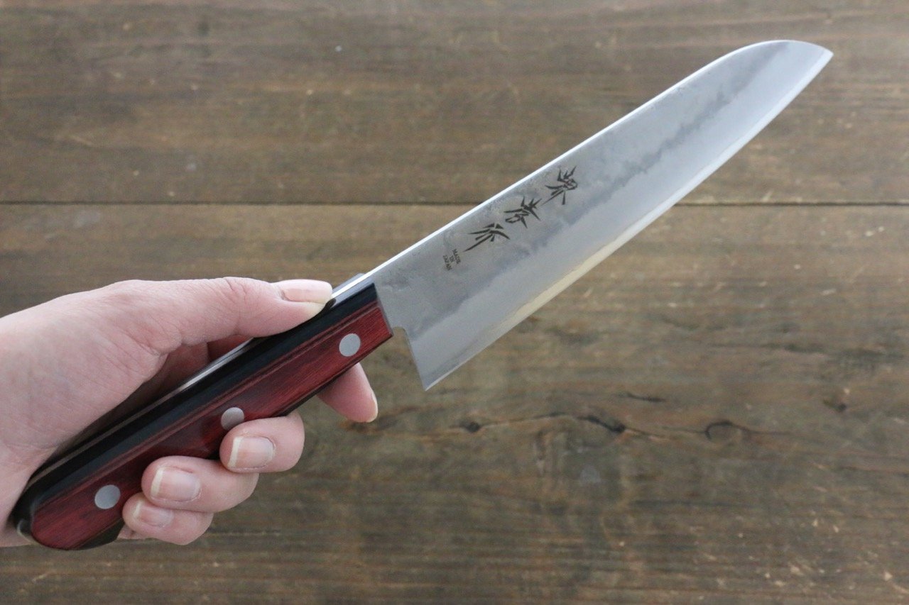 堺 孝行 銀三鋼 三德刀  180mm 紅合成木握把 - 清助刃物