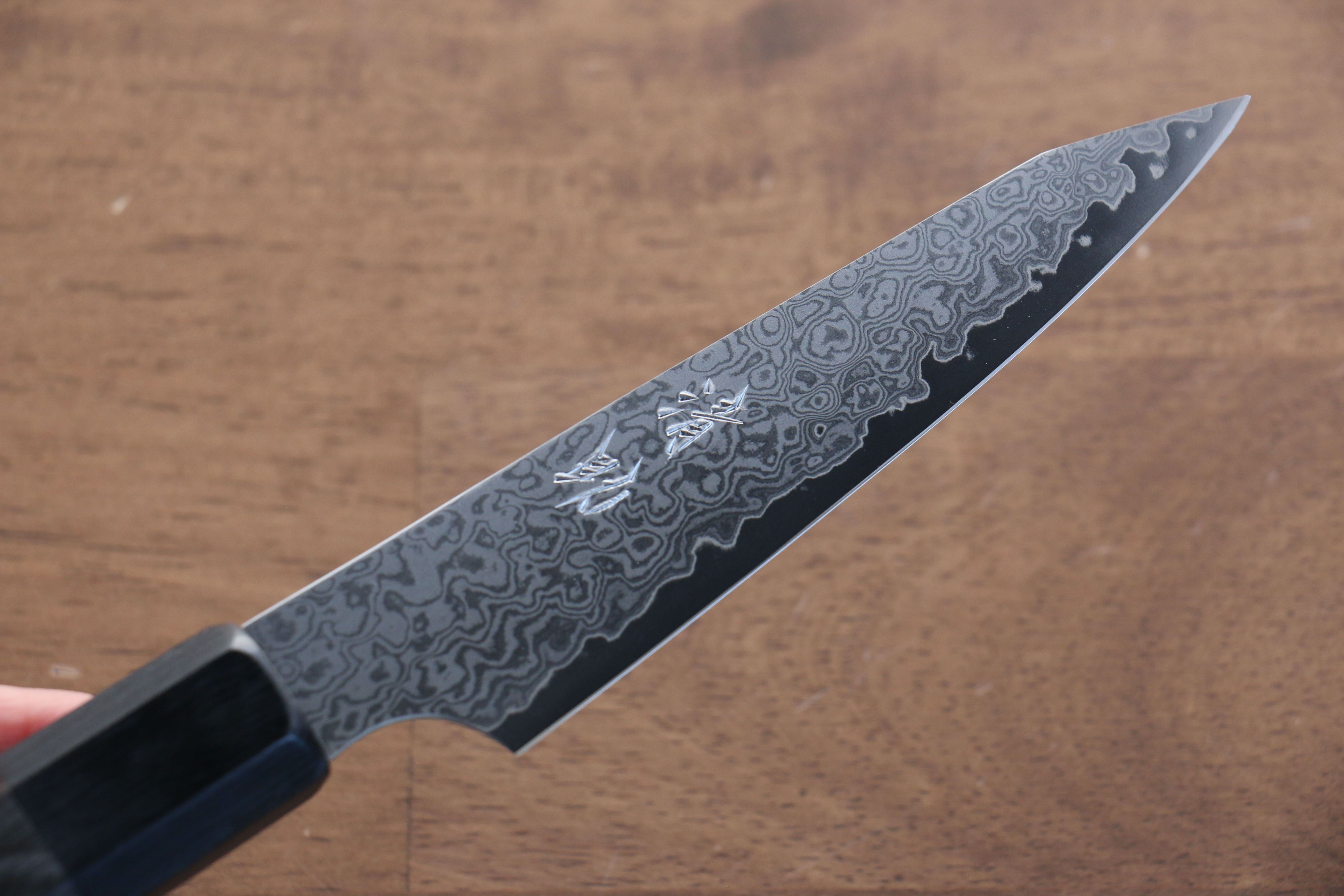 清助 VG10 33層大馬士革紋 切付多用途小刀 120mm 灰色合成木 握把 - 清助刃物