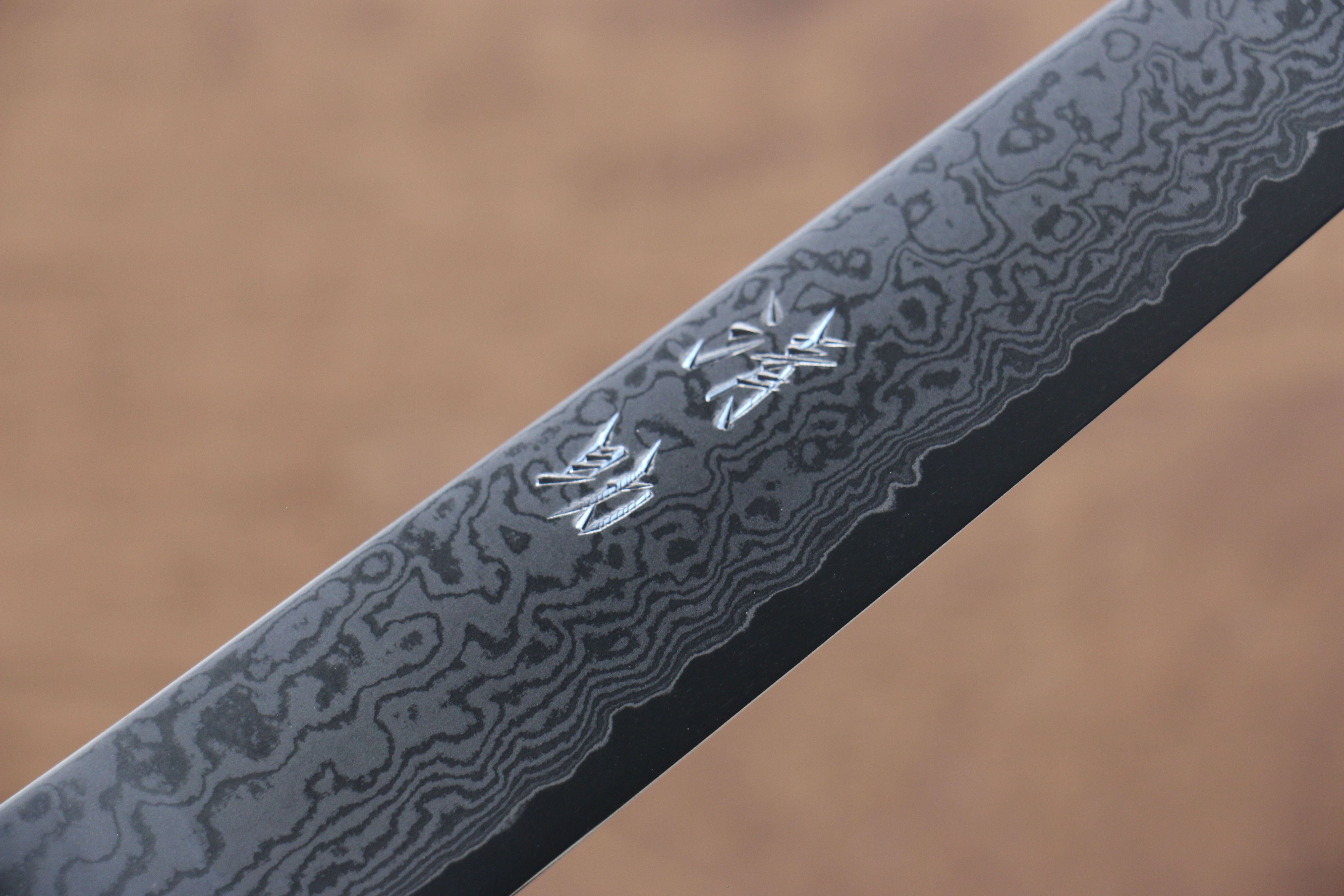 清助 VG10 33層大馬士革紋 切付多用途小刀 180mm 灰色合成木 握把 - 清助刃物