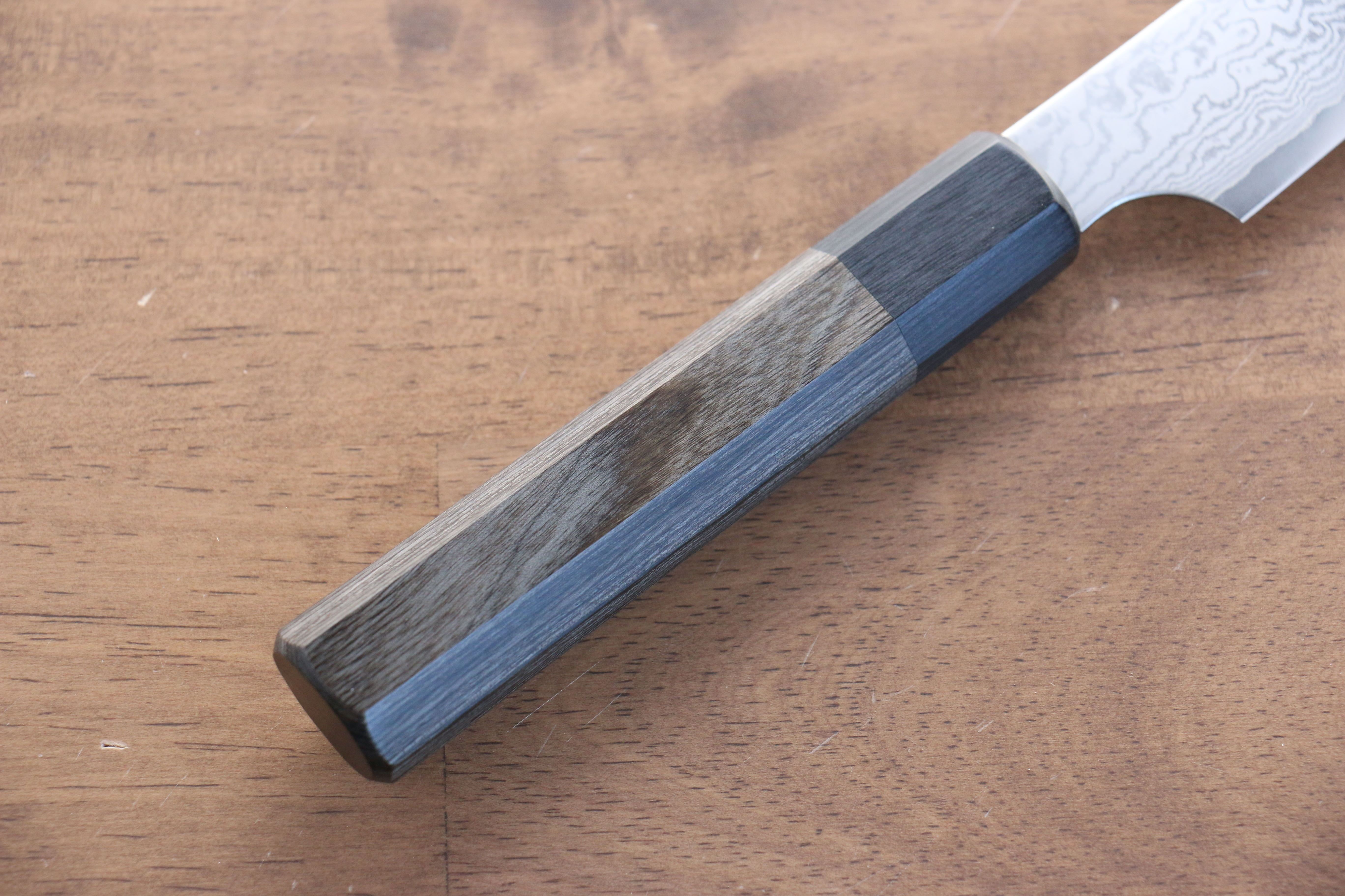 清助 VG10 33層大馬士革紋 切付多用途小刀 180mm 灰色合成木 握把 - 清助刃物