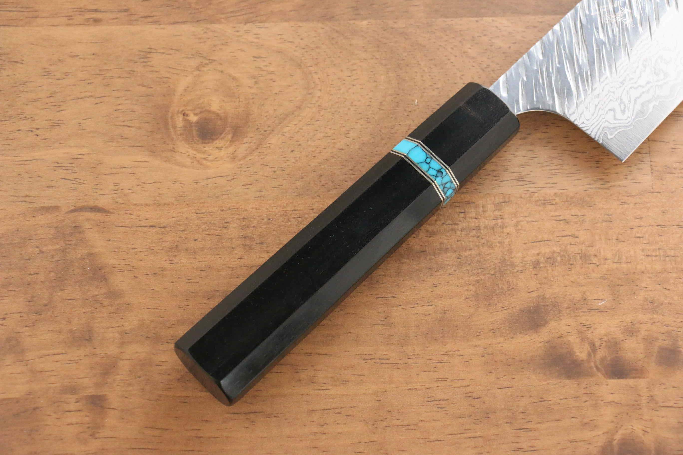 黑崎 優 風神 VG10 鎚目 牛刀  240mm 黑檀（帶土耳其石環型設計） 握把 - 清助刃物