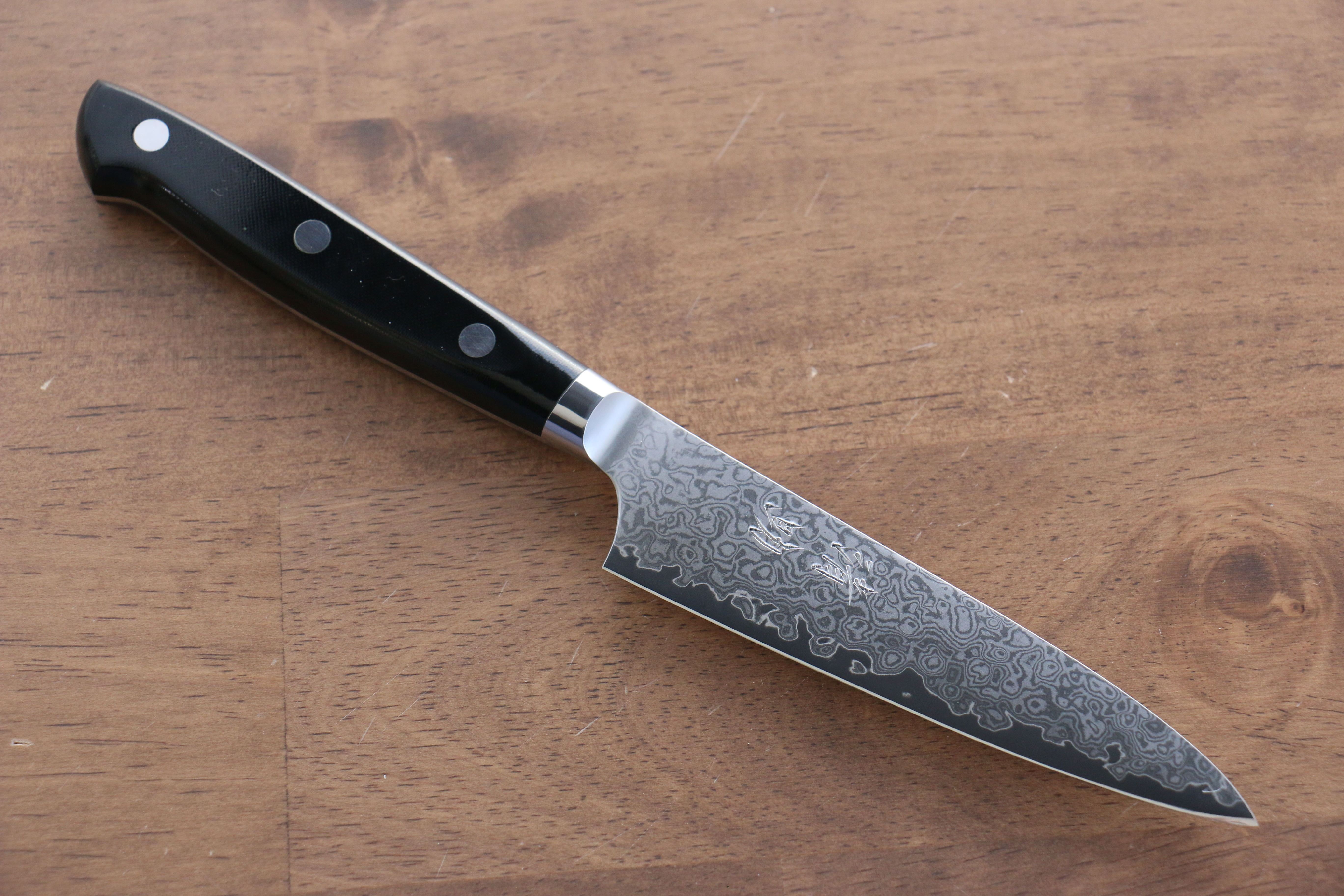 清助 VG10 33層大馬士革紋 多用途小刀 120mm 米卡塔（樹脂複合材料） 握把 - 清助刃物