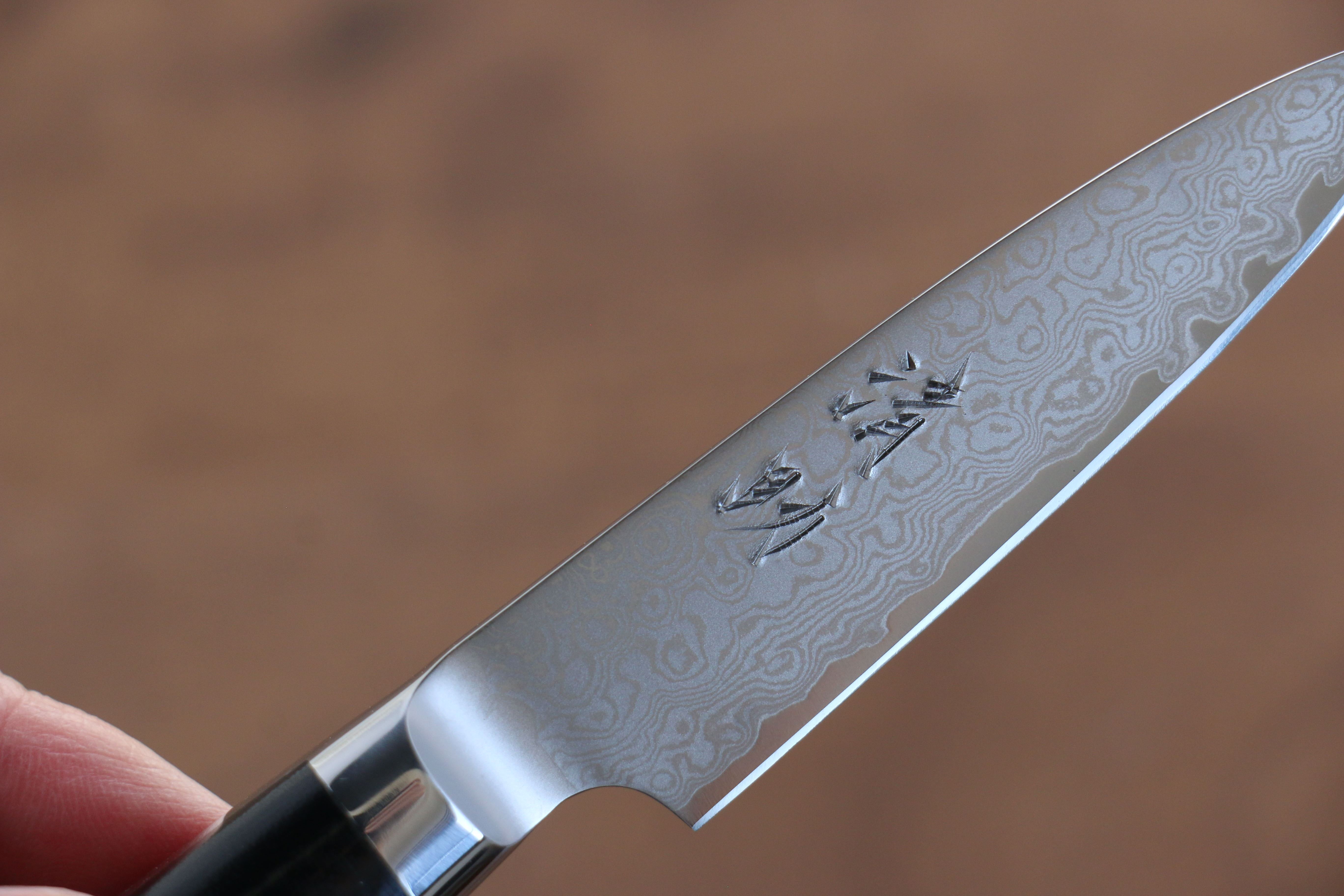 清助 VG10 33層大馬士革紋 削皮刀 75mm 米卡塔（樹脂複合材料） 握把 - 清助刃物