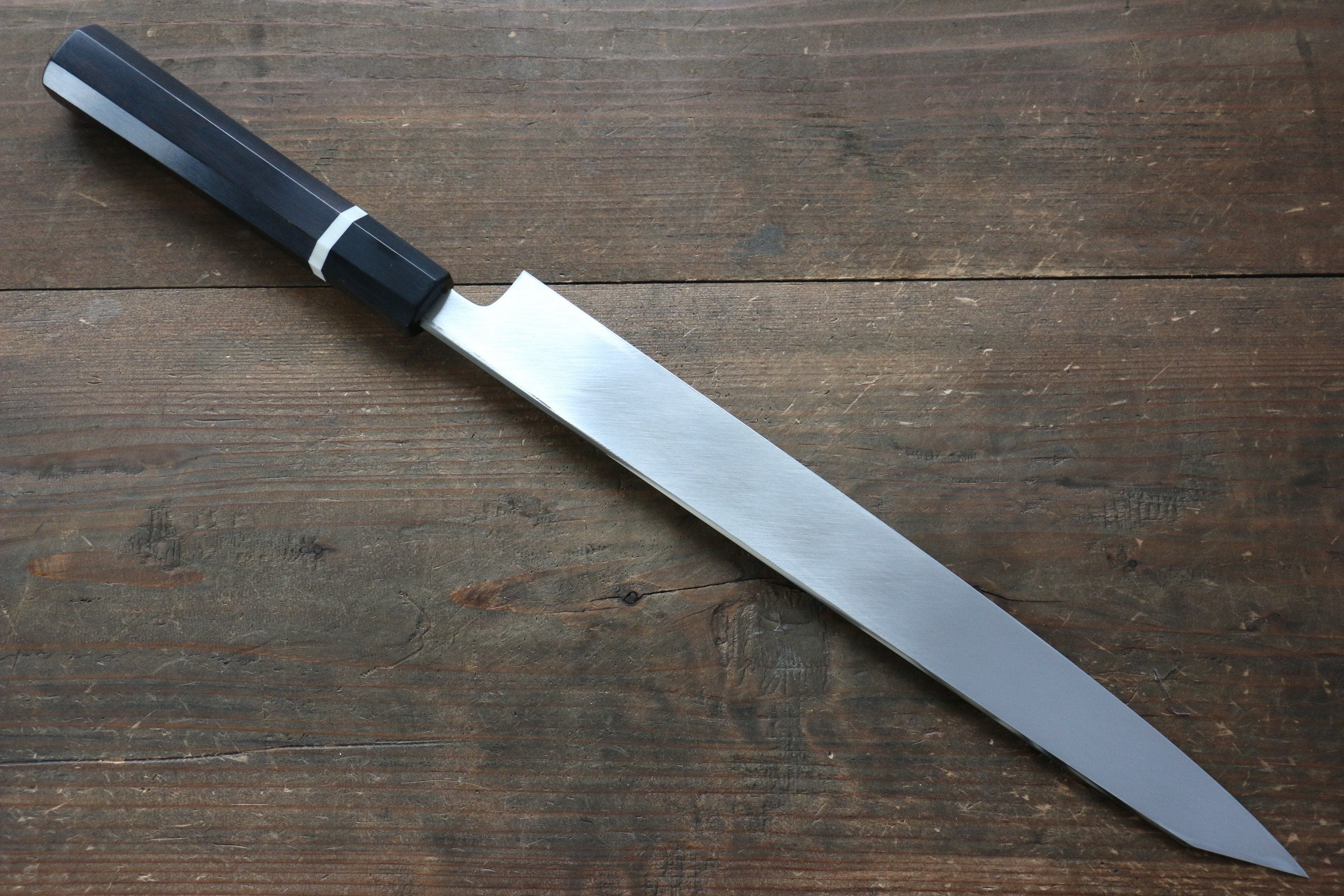 堺 菊守 SG2 鏡面處理 切付柳刃  300mm 黑檀（帶白色環型設計）握把 - 清助刃物