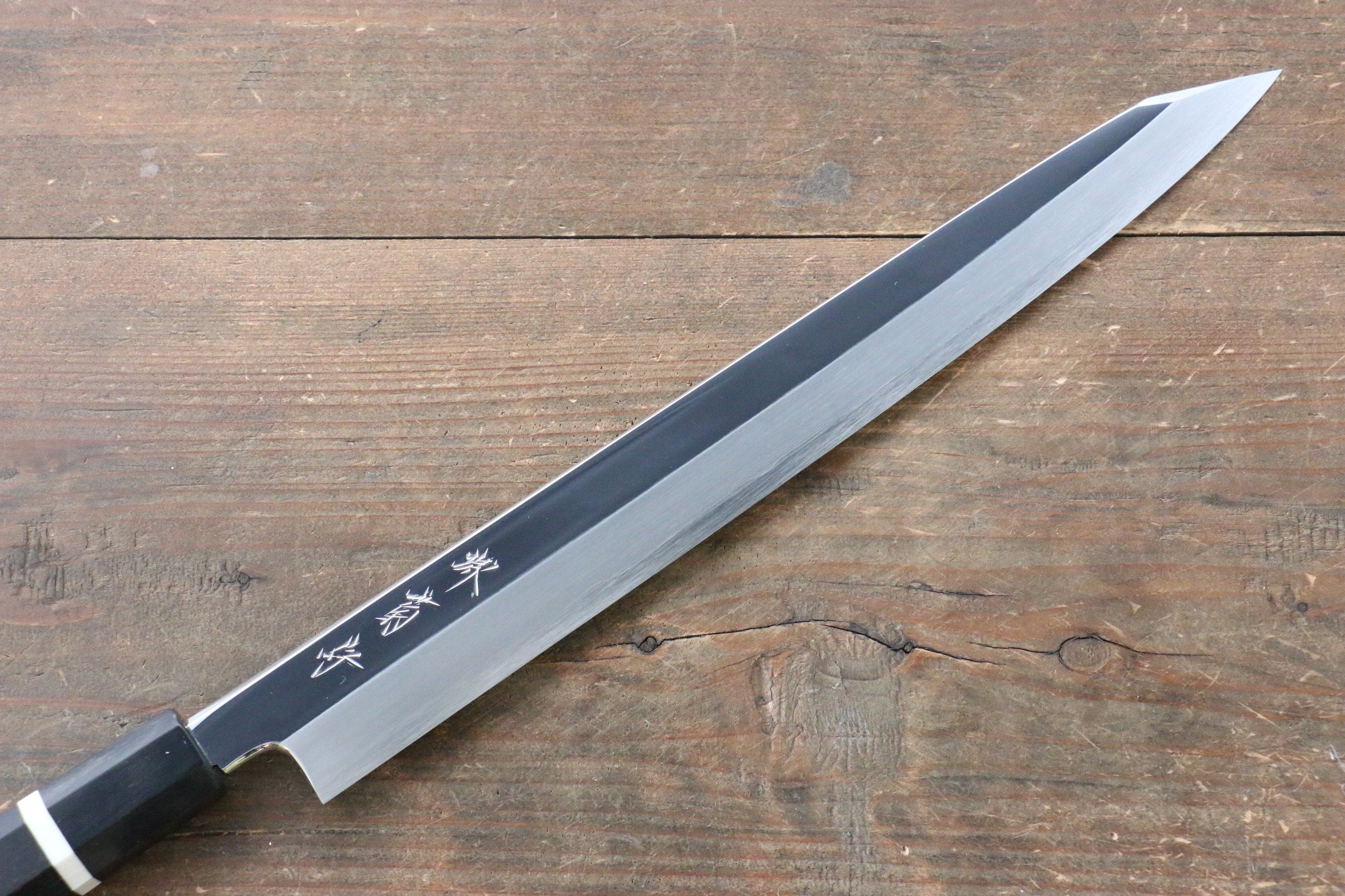 堺 菊守 SG2 鏡面處理 切付柳刃  300mm 黑檀（帶白色環型設計）握把 - 清助刃物