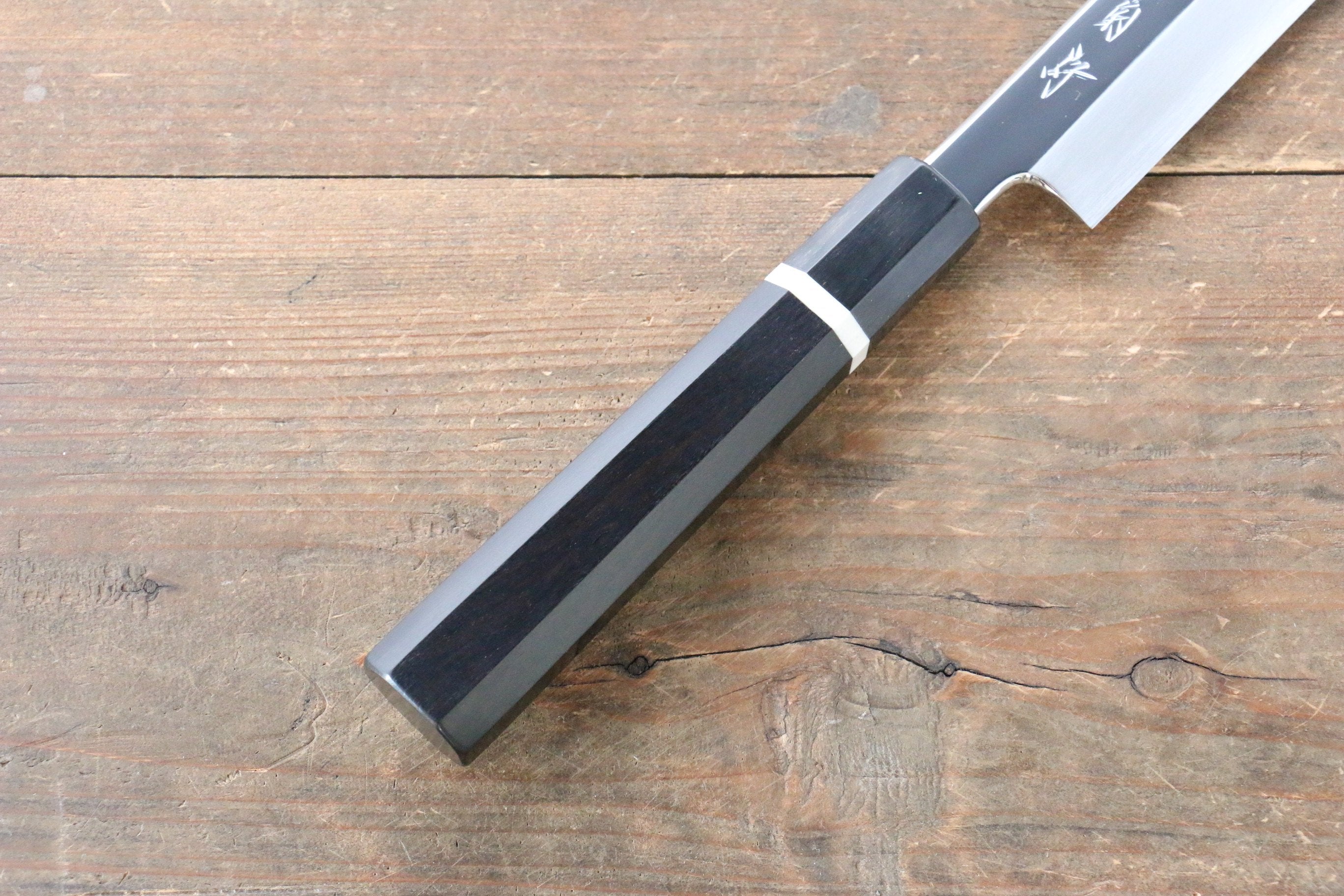 堺 菊守 SG2 鏡面處理 切付柳刃  300mm 黑檀（帶白色環型設計）握把 - 清助刃物