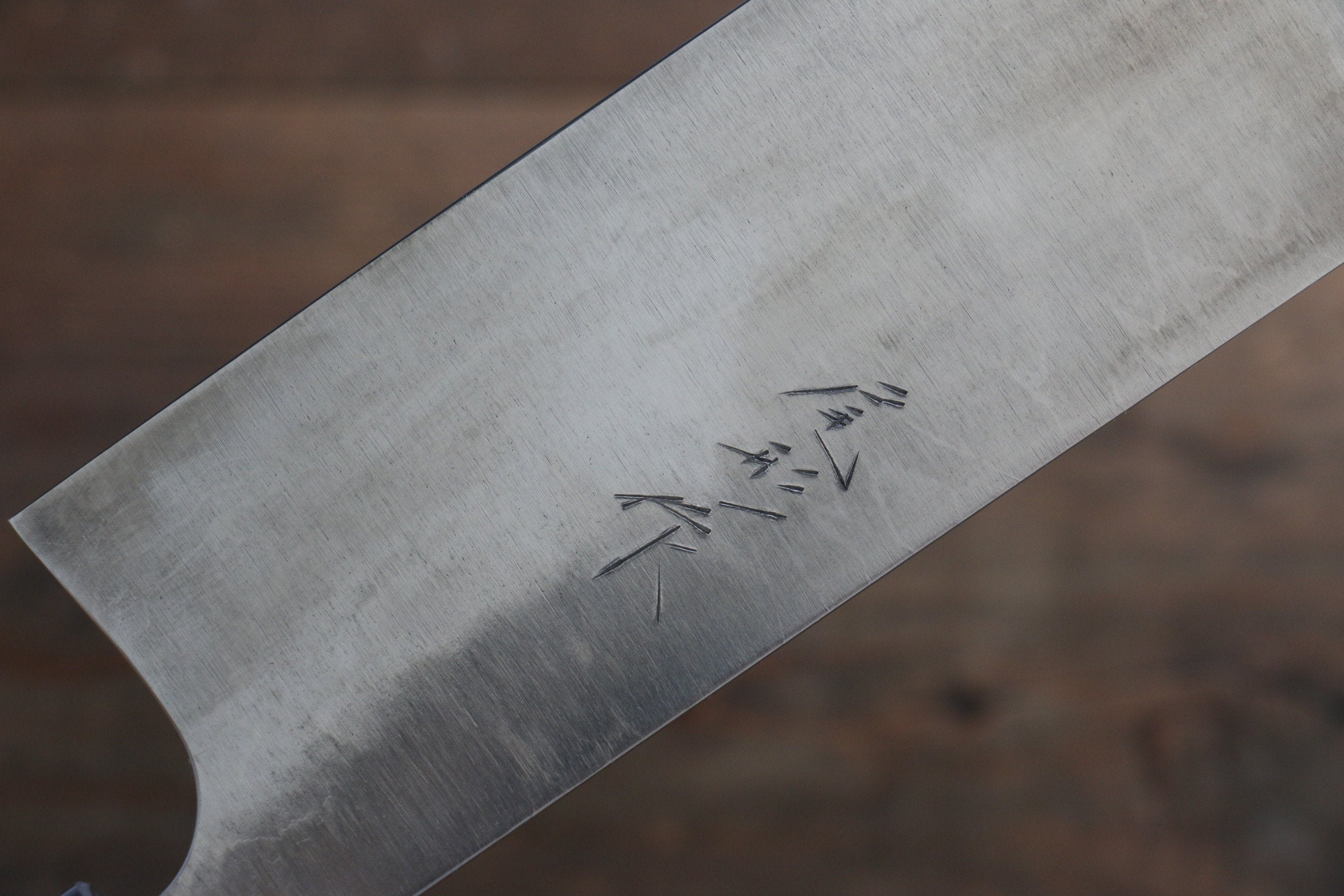 尾形 峻吾 白鋼二號 大馬士革紋 菜切 165mm 紫檀木 握把 - 清助刃物