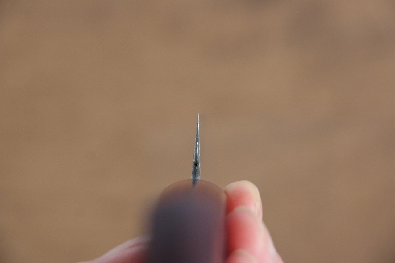 山本 直 VG10 大馬士革紋 多用途小刀  150mm 紅合成木 握把 - 清助刃物