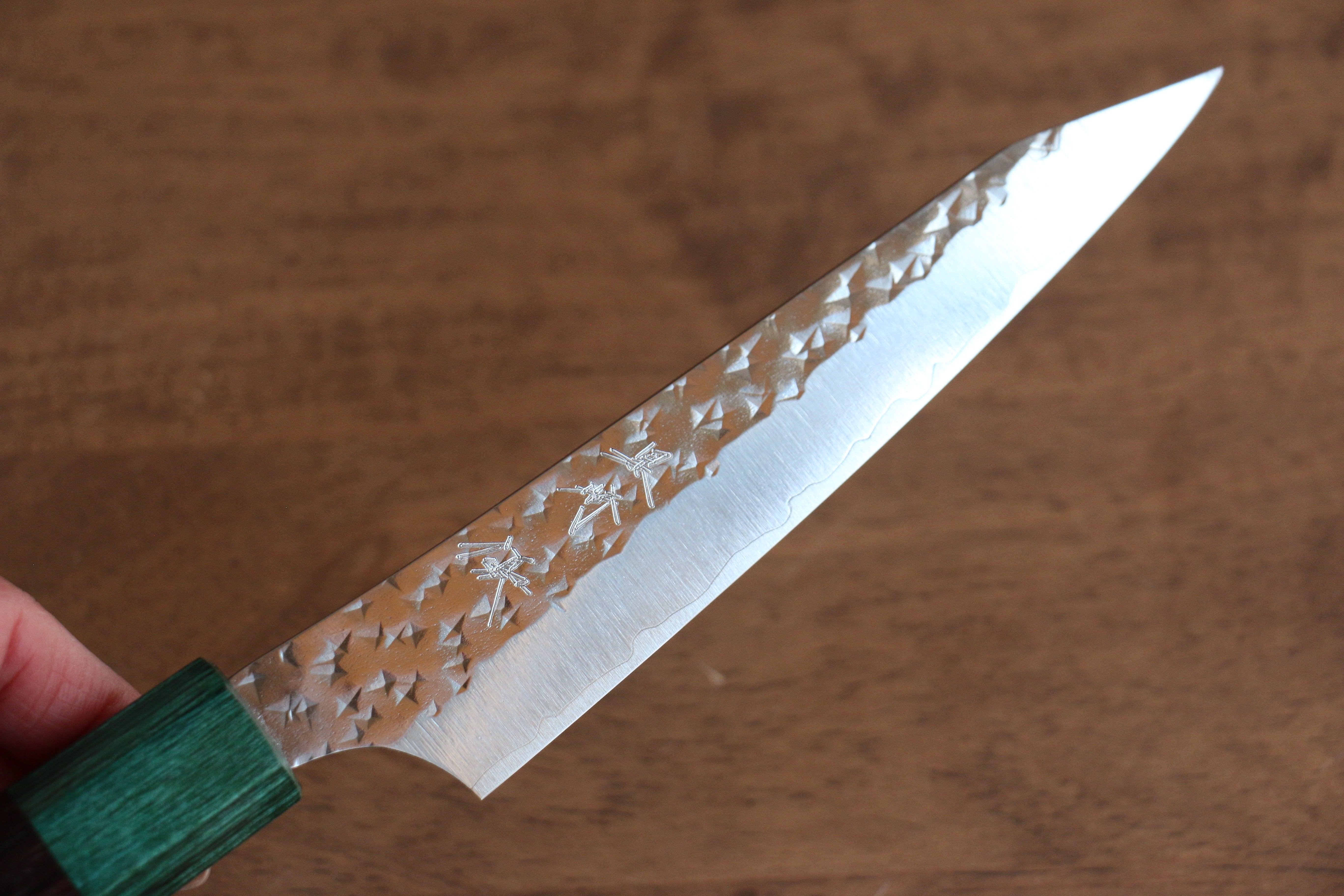 黑崎 優 閃光 銳 SG2 鎚目 多用途小刀  130mm 紫檀木（口輪：綠合成木） 握把 - 清助刃物