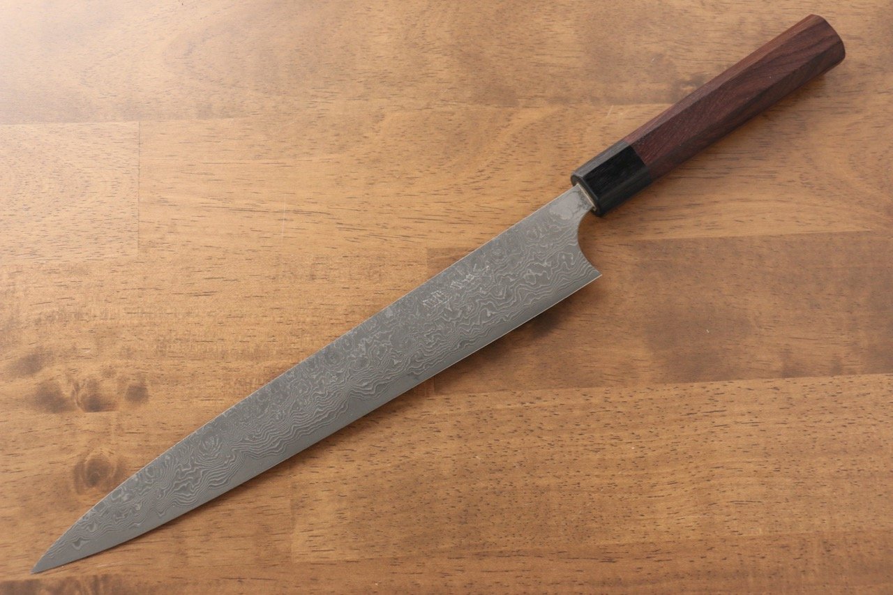 昌景 雲 VG10 大馬士革紋 筋引 270mm 紫檀木 握把 - 清助刃物