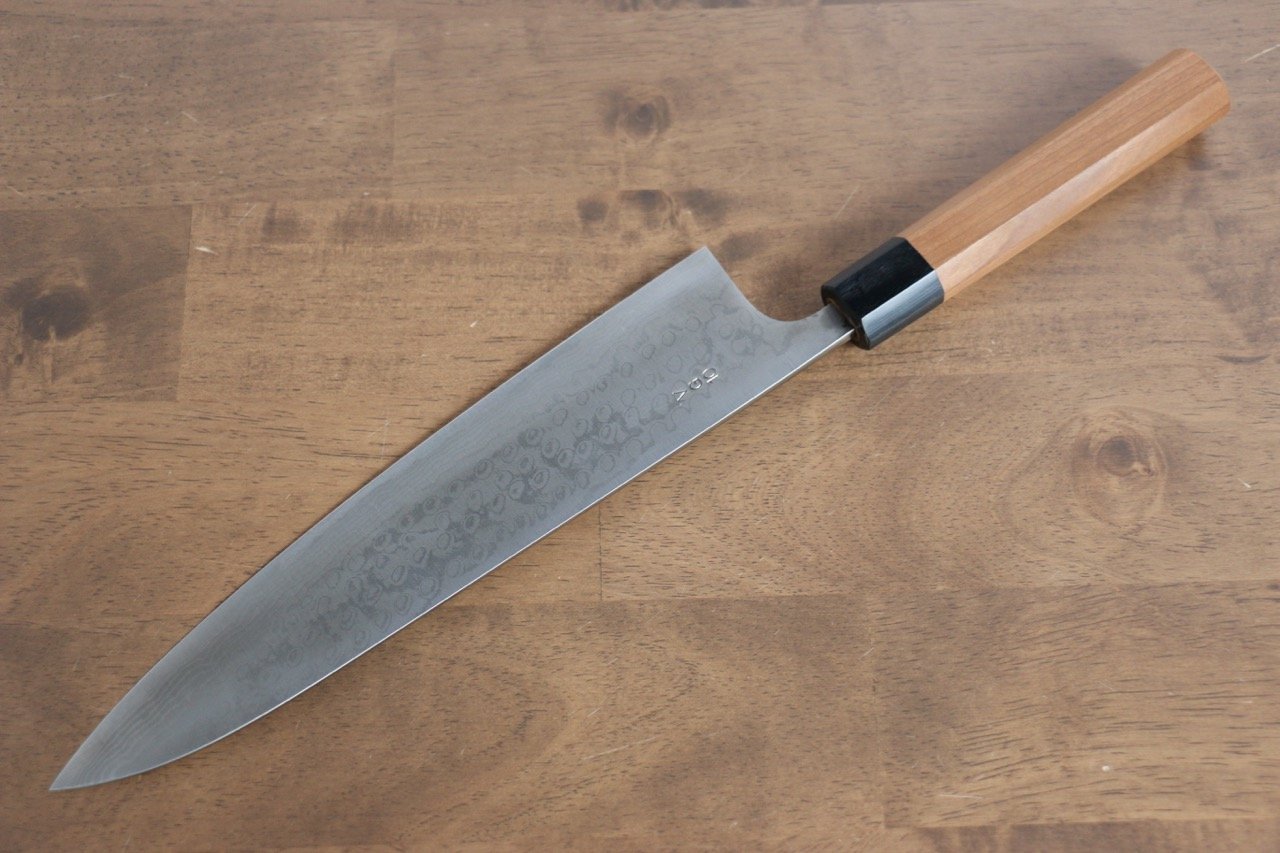 山本 直 VG10 大馬士革紋 牛刀 240mm 櫻桃木 握把 - 清助刃物