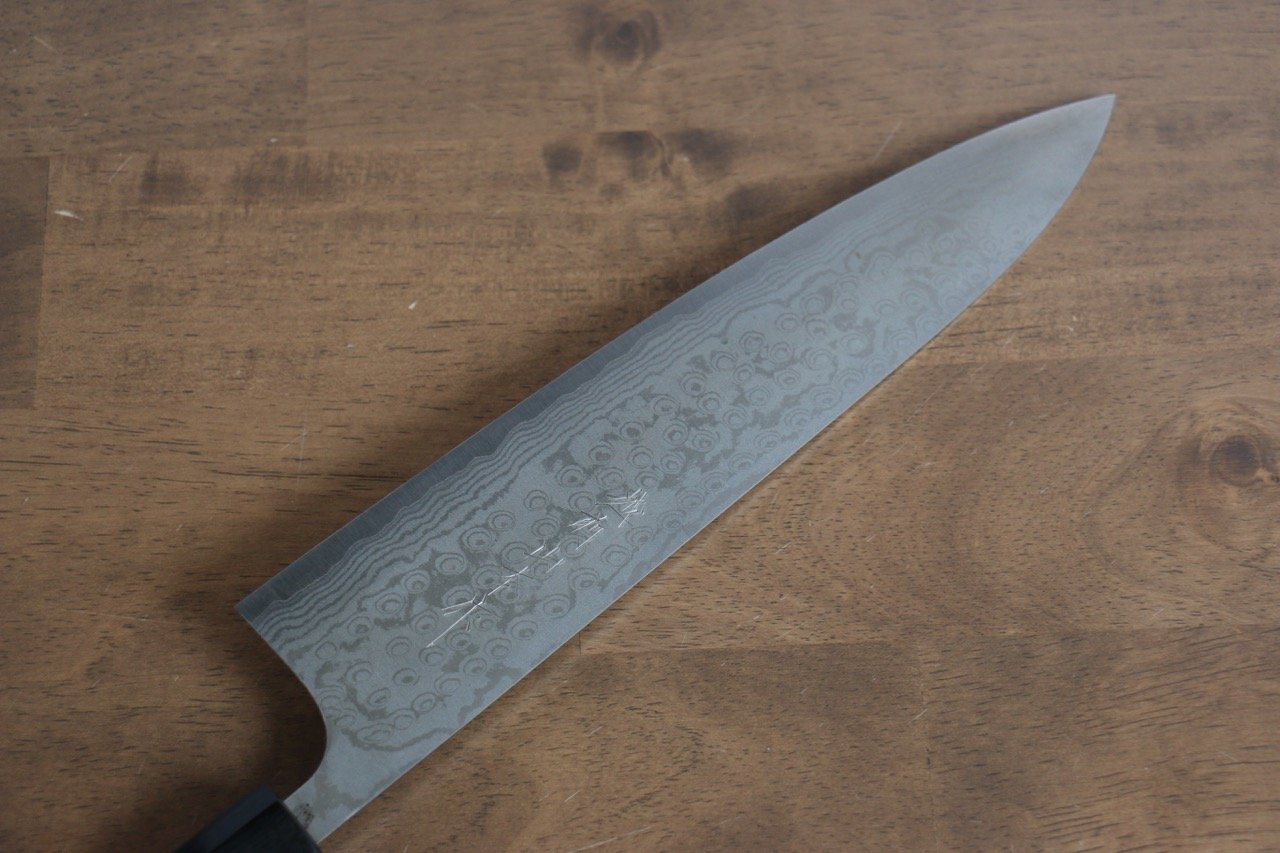 山本 直 VG10 大馬士革紋 牛刀 240mm 櫻桃木 握把 - 清助刃物