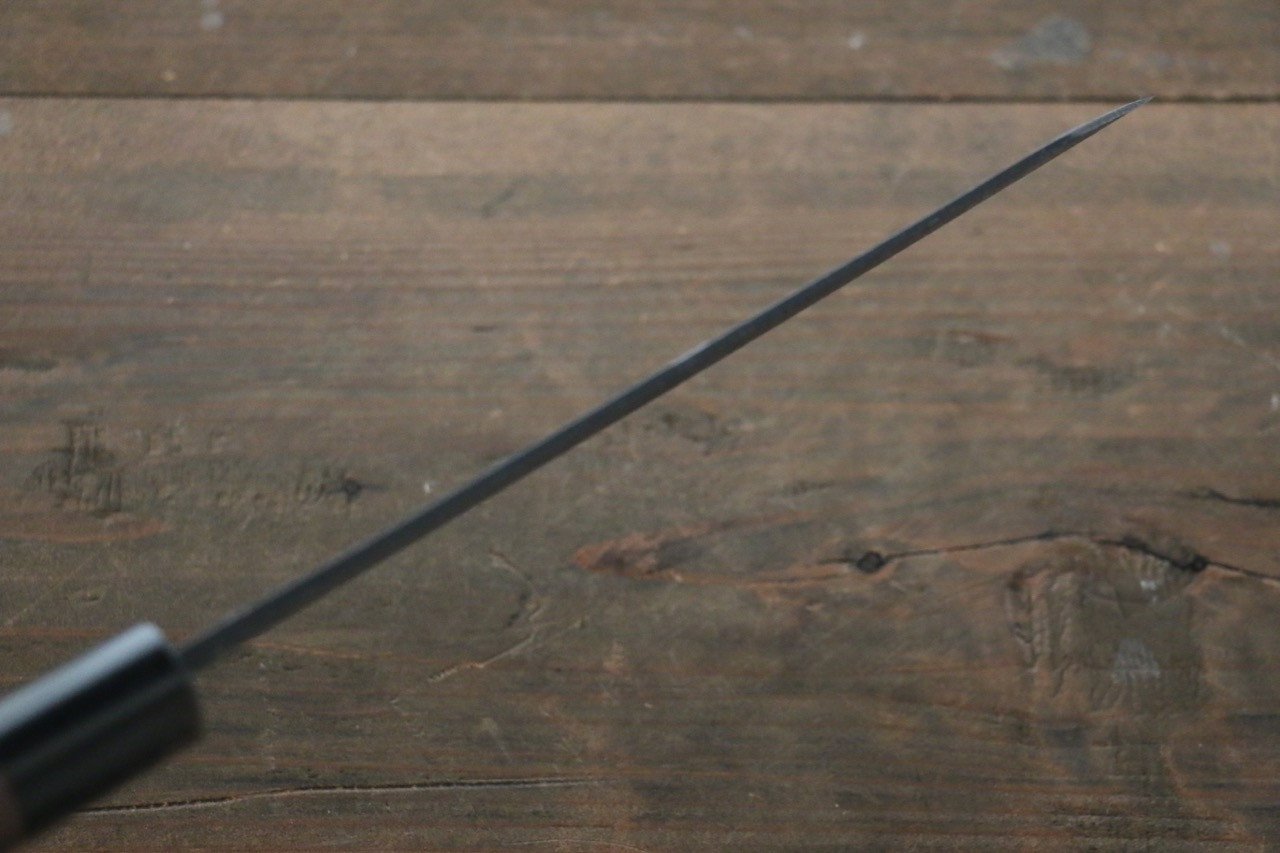 尾形 峻吾 白鋼二號 黑打 大馬士革紋 文化刀 180mm 紫檀木 握把 - 清助刃物