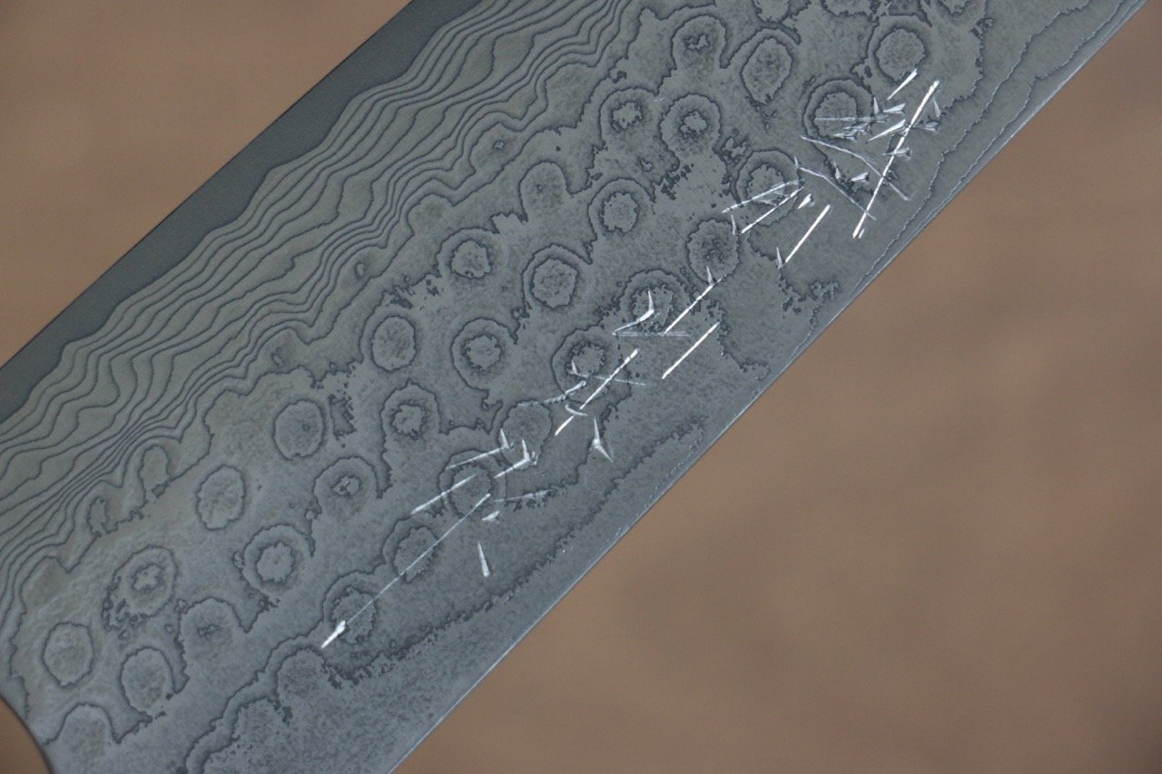 山本 直 SG2 大馬士革紋 打磨處理 牛刀  180mm 櫻桃木 握把 - 清助刃物