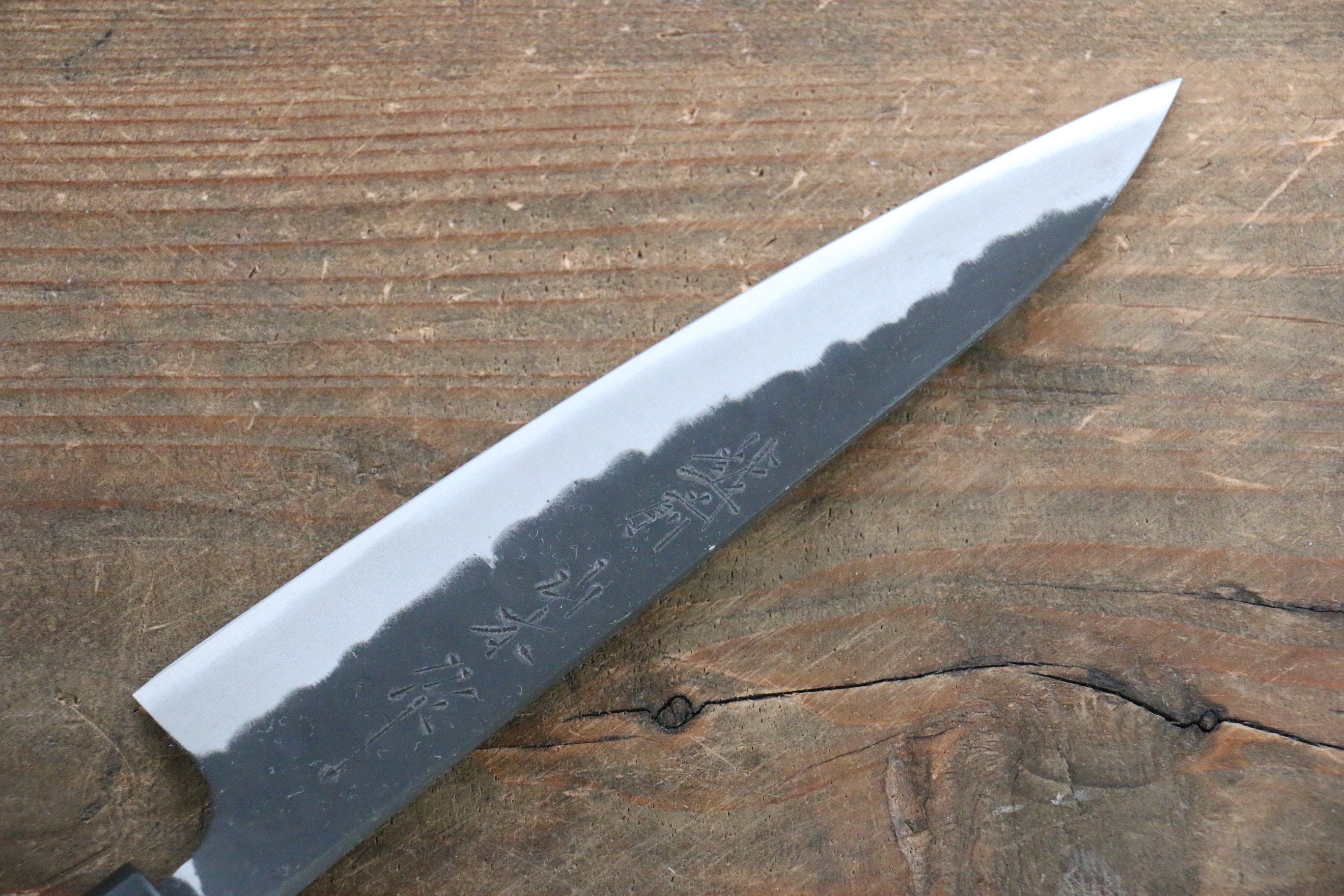 山本 直 青鋼 黑打 多用途小刀  135mm 核桃木握把 - 清助刃物