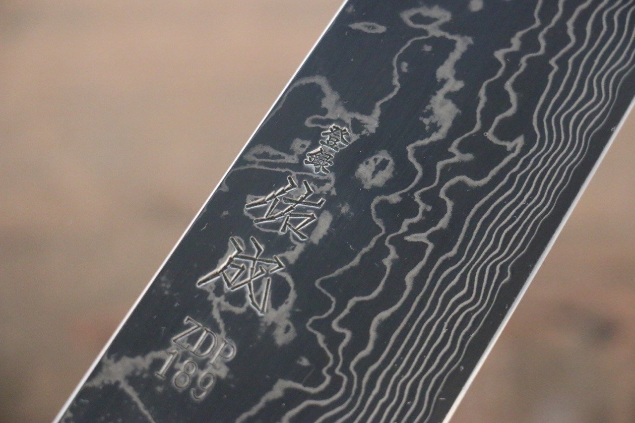 佑成 ZDP189 大馬士革紋 切付牛刀  240mm 紫檀木握把 - 清助刃物