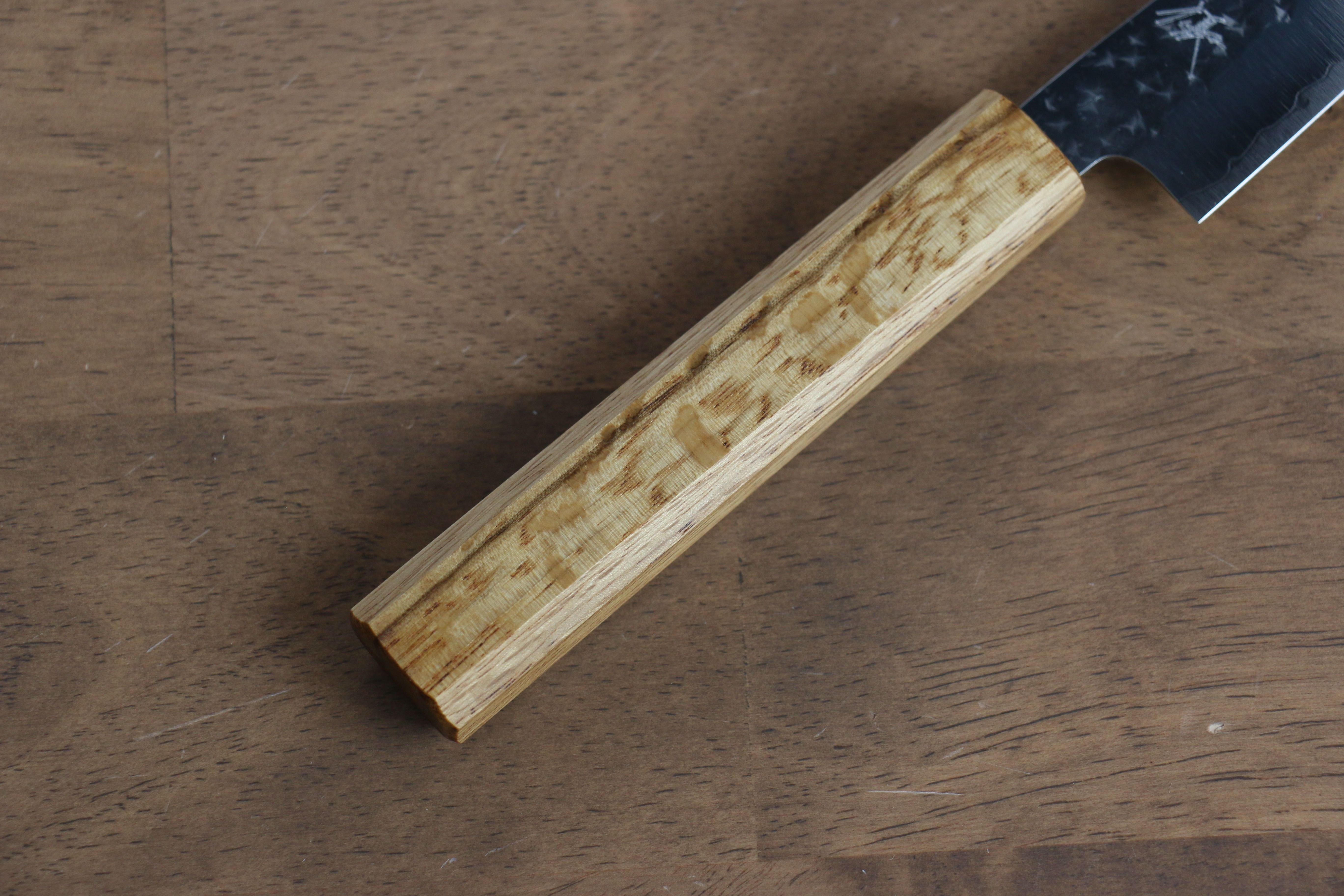 黑崎 優 閃光 SG2 鎚目 多用途小刀  120mm 櫟木漆塗 握把 - 清助刃物
