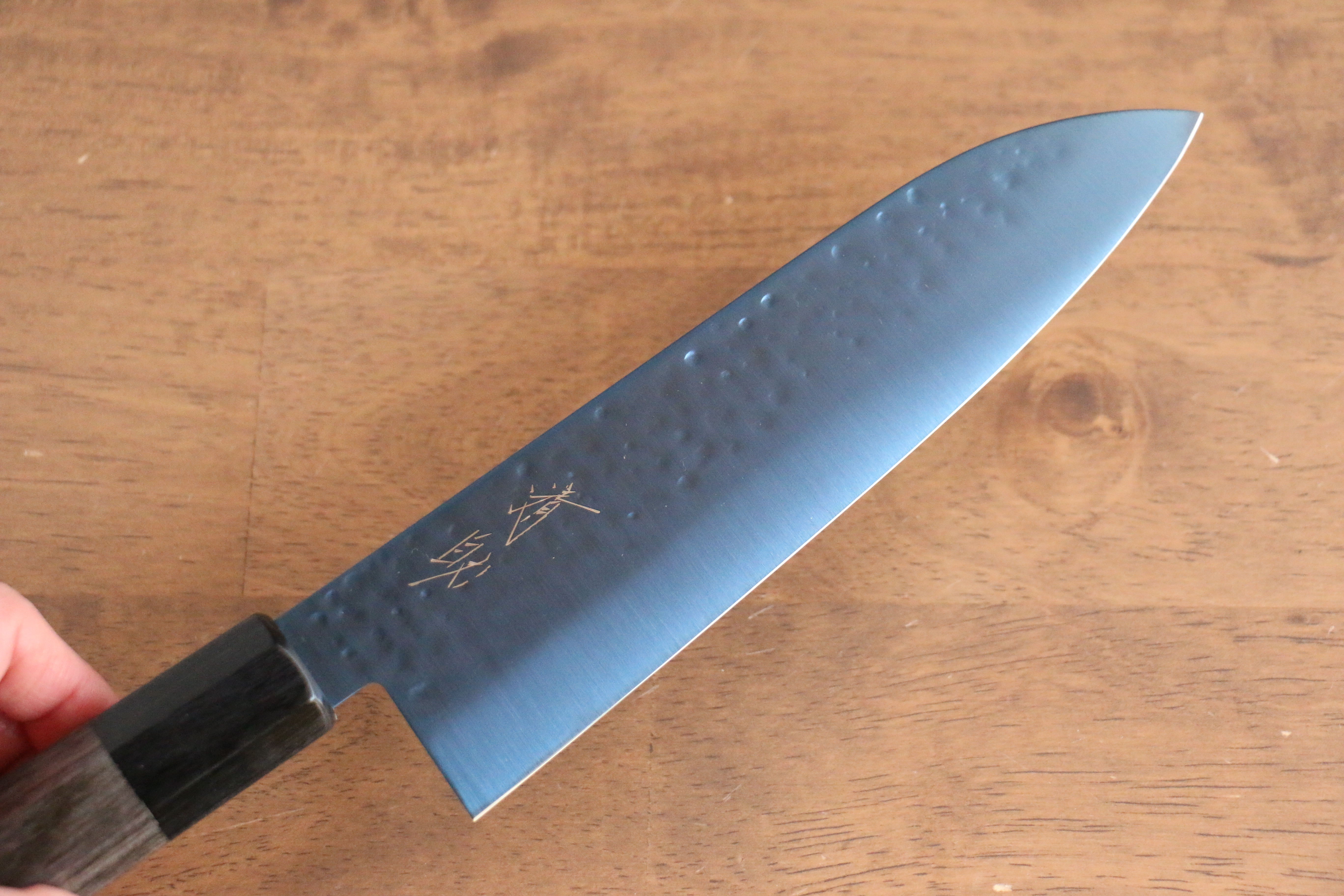 清助 SK-85鋼 離子鍍 鎚目 三德刀  180mm 灰色合成木 握把 - 清助刃物