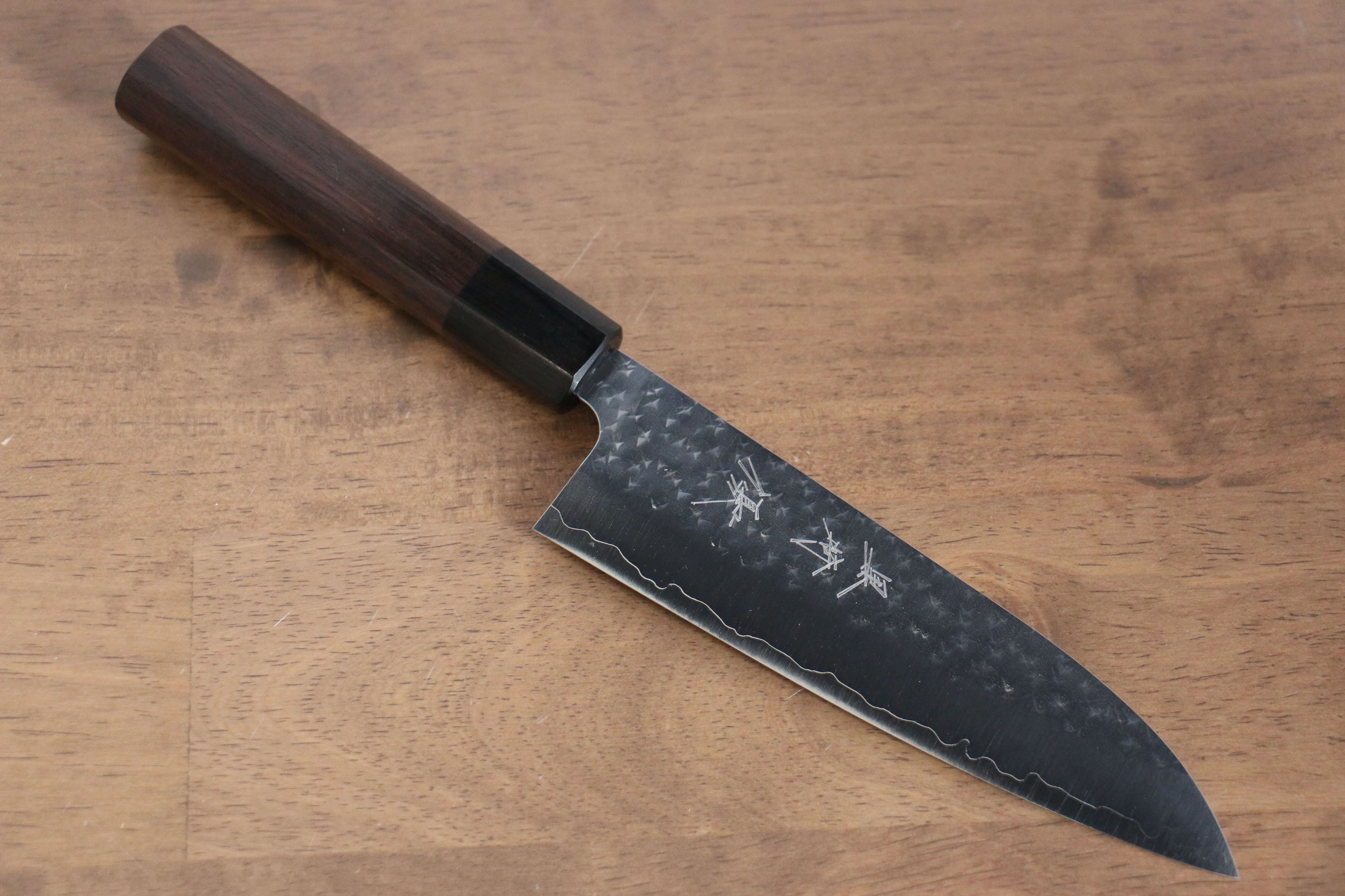 黑崎 優 閃光 SG2 鎚目 小三德刀  150mm 紫檀木（口輪：黑合成木） 握把 - 清助刃物