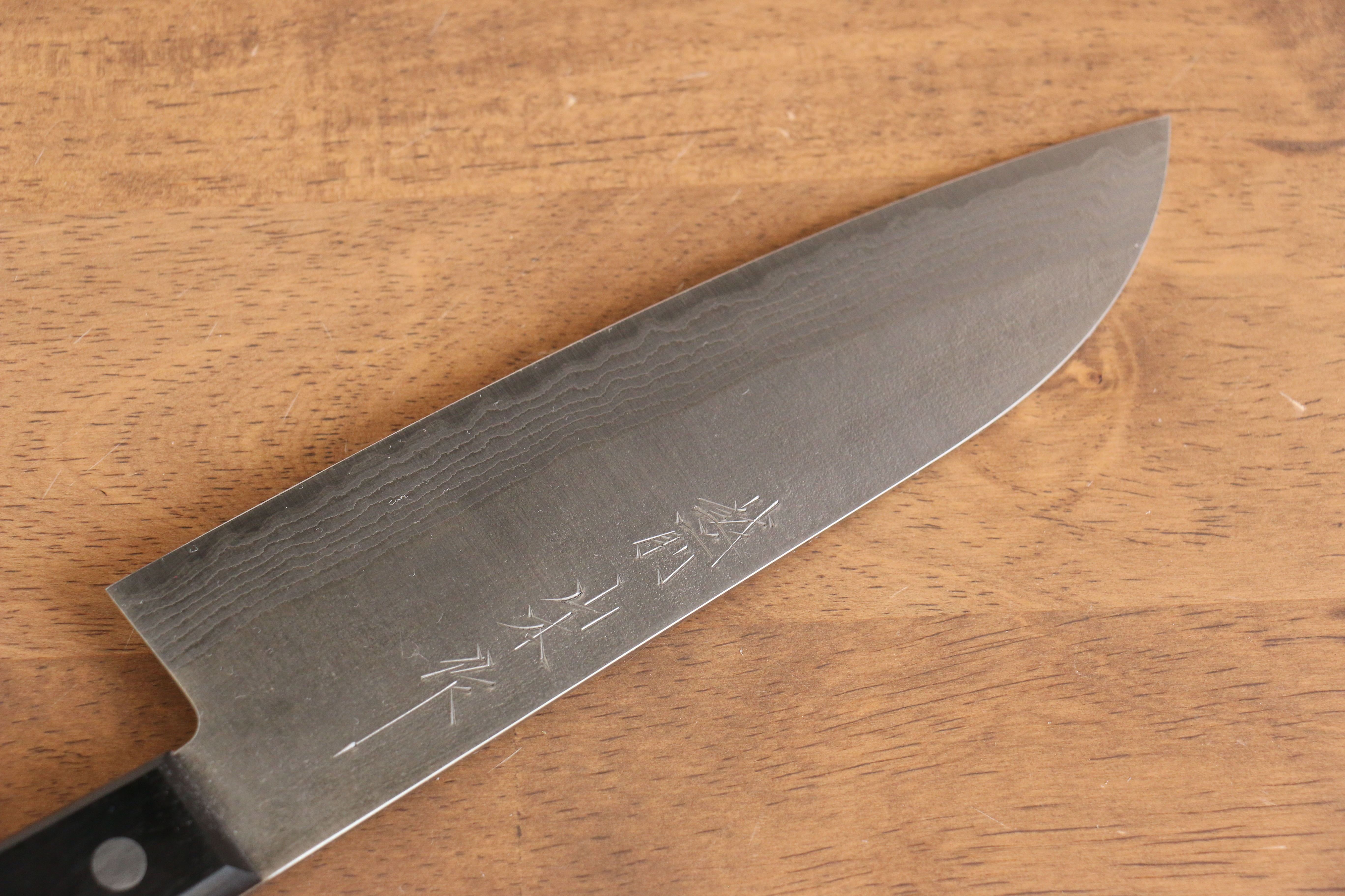 山本 直 SRS13 梨地 大馬士革紋 三德刀  170mm 黑合成木 握把 - 清助刃物