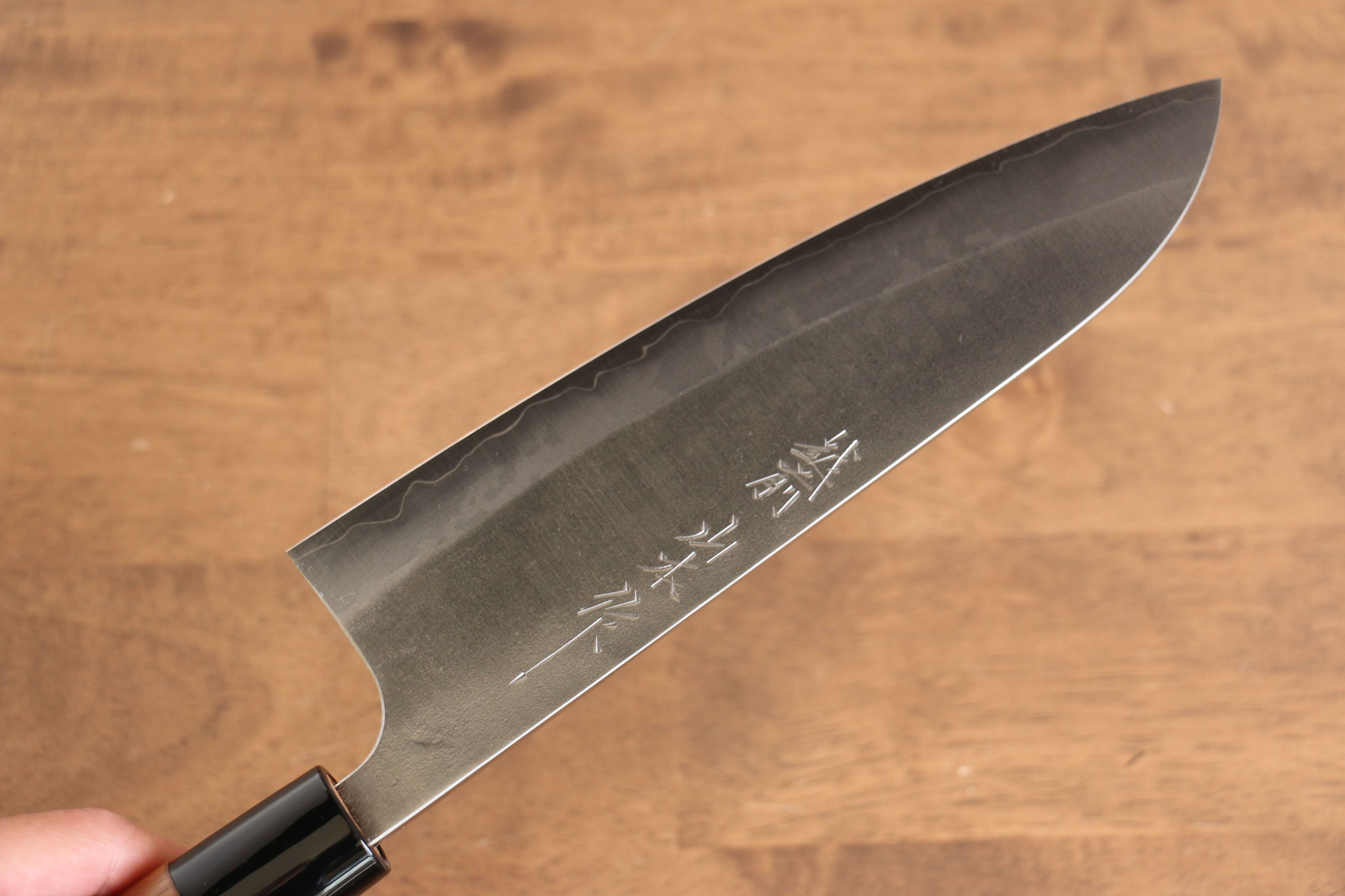 山本 直 銀三鋼 梨地 三德刀  180mm 核桃木 握把 - 清助刃物