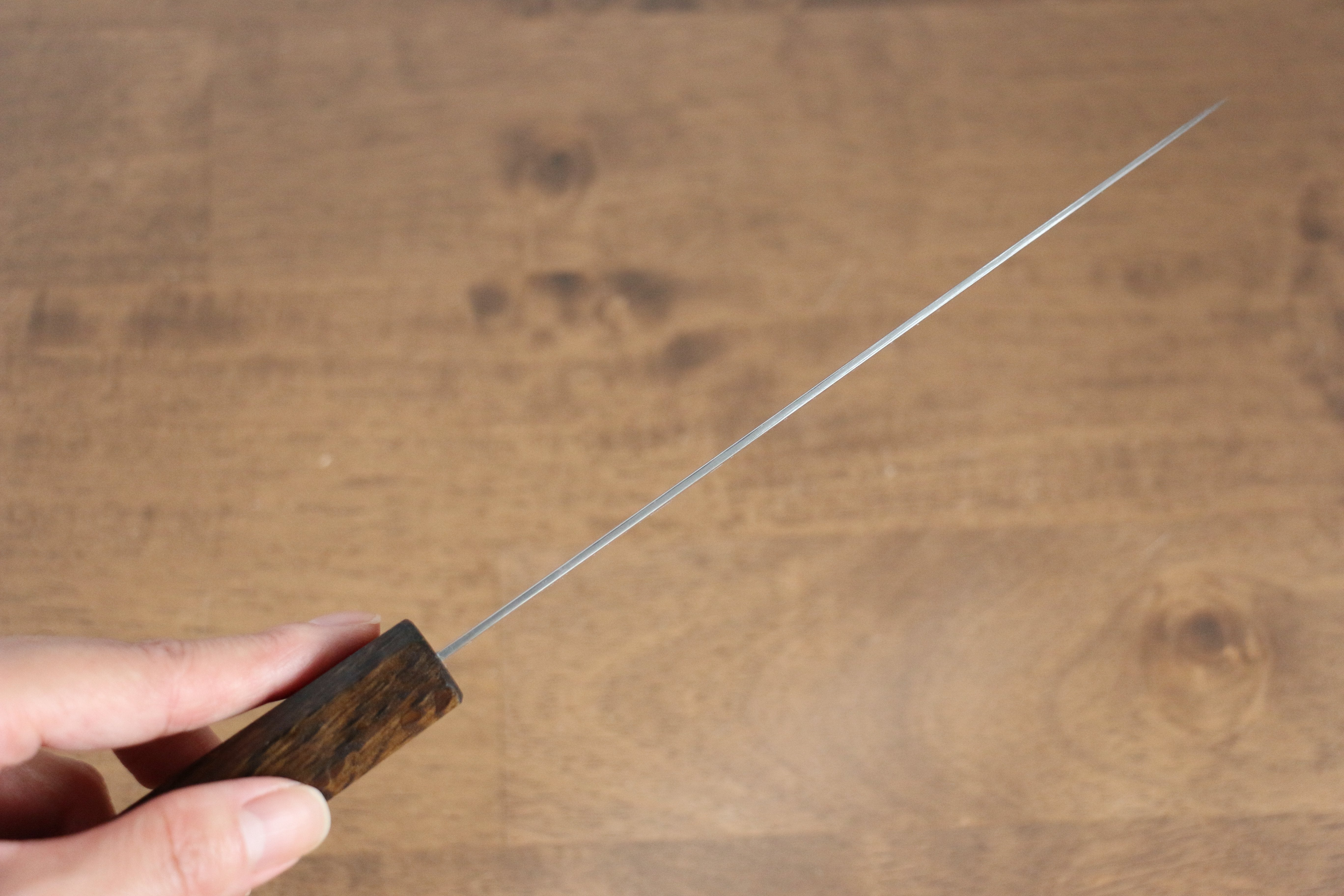 清助 海浪 AUS10 鏡面處理 大馬士革紋 三德刀  165mm 橡木 握把 - 清助刃物