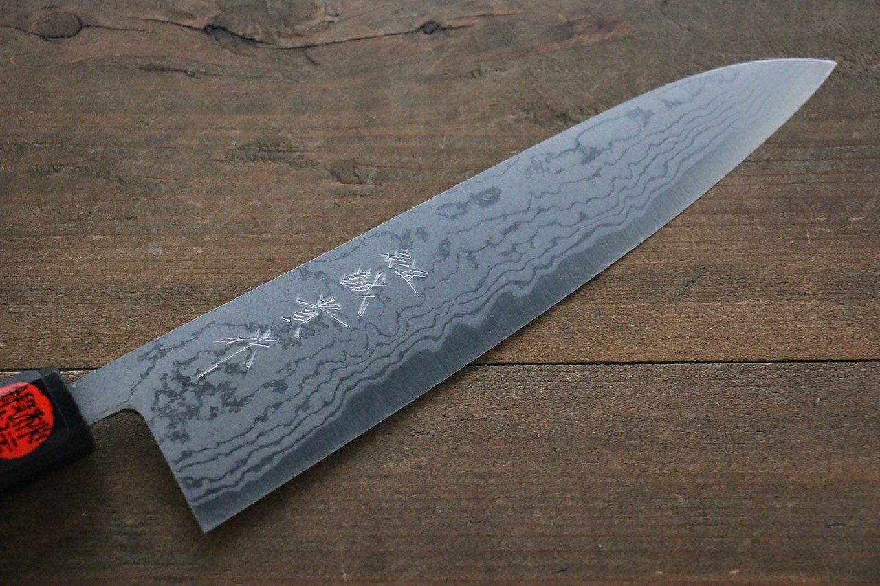 田中 誠貴 青鋼二號 大馬士革紋 牛刀  210mm 核桃木 握把 - 清助刃物