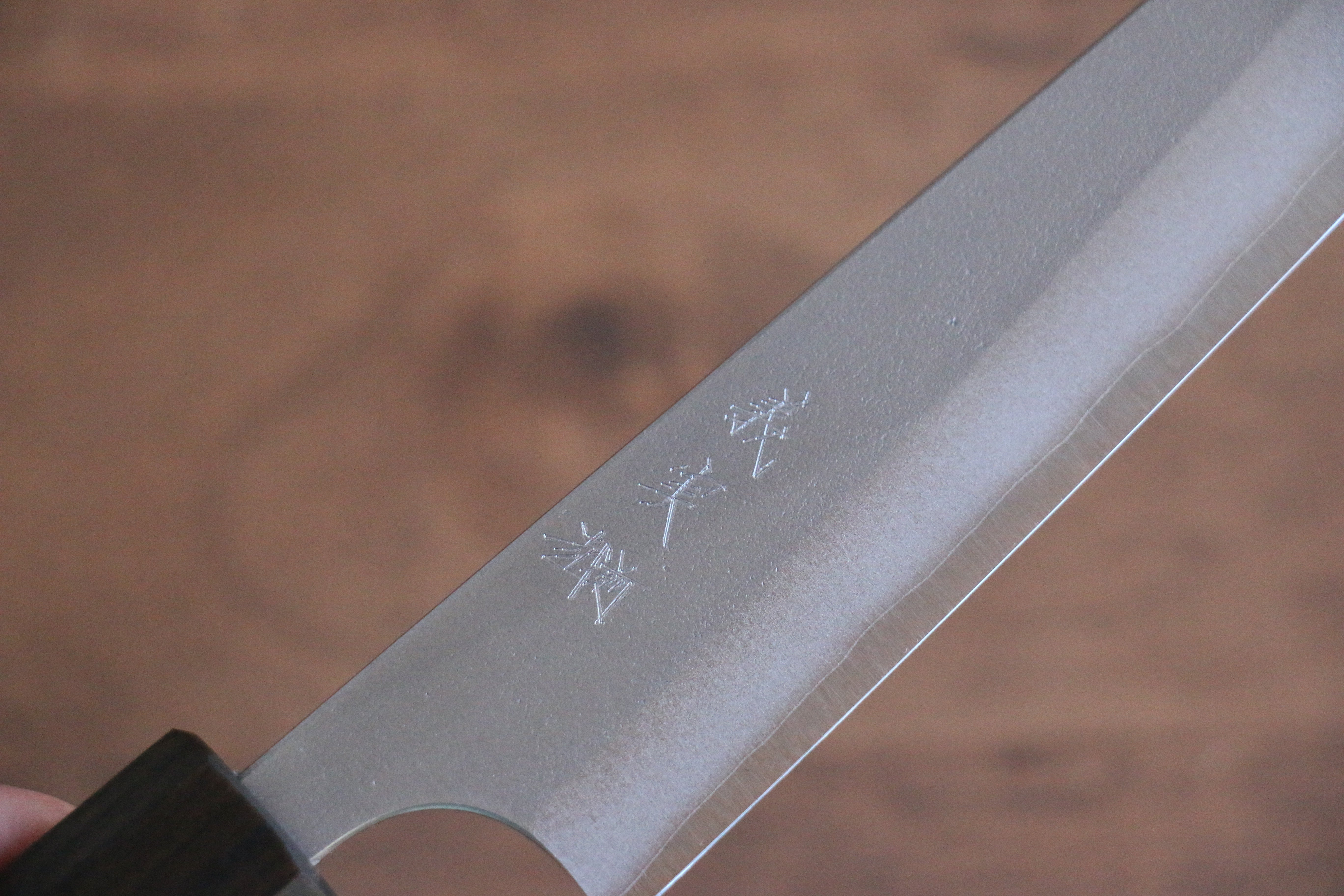 加藤 義實 超級青鋼 梨地 多用途小刀 150mm 槐木漆塗(黑) 握把 - 清助刃物