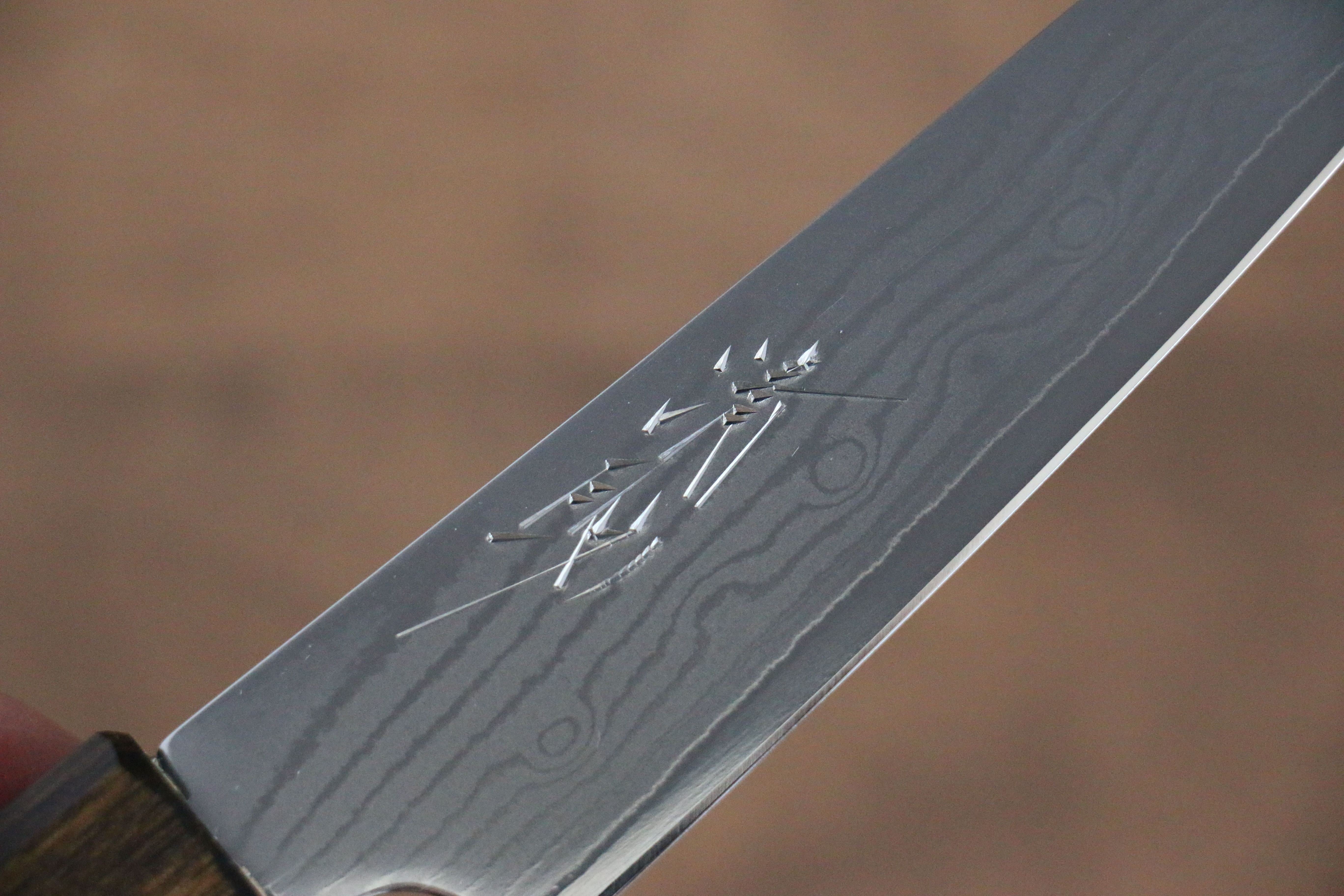 清助 VG10 63層大馬士革紋 多用途小刀  130mm 橡木 握把 - 清助刃物