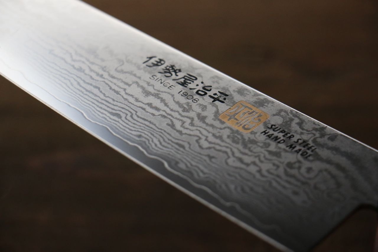 伊勢屋 VG10 大馬士革紋 三德刀  180mm 黑合成木握把 - 清助刃物