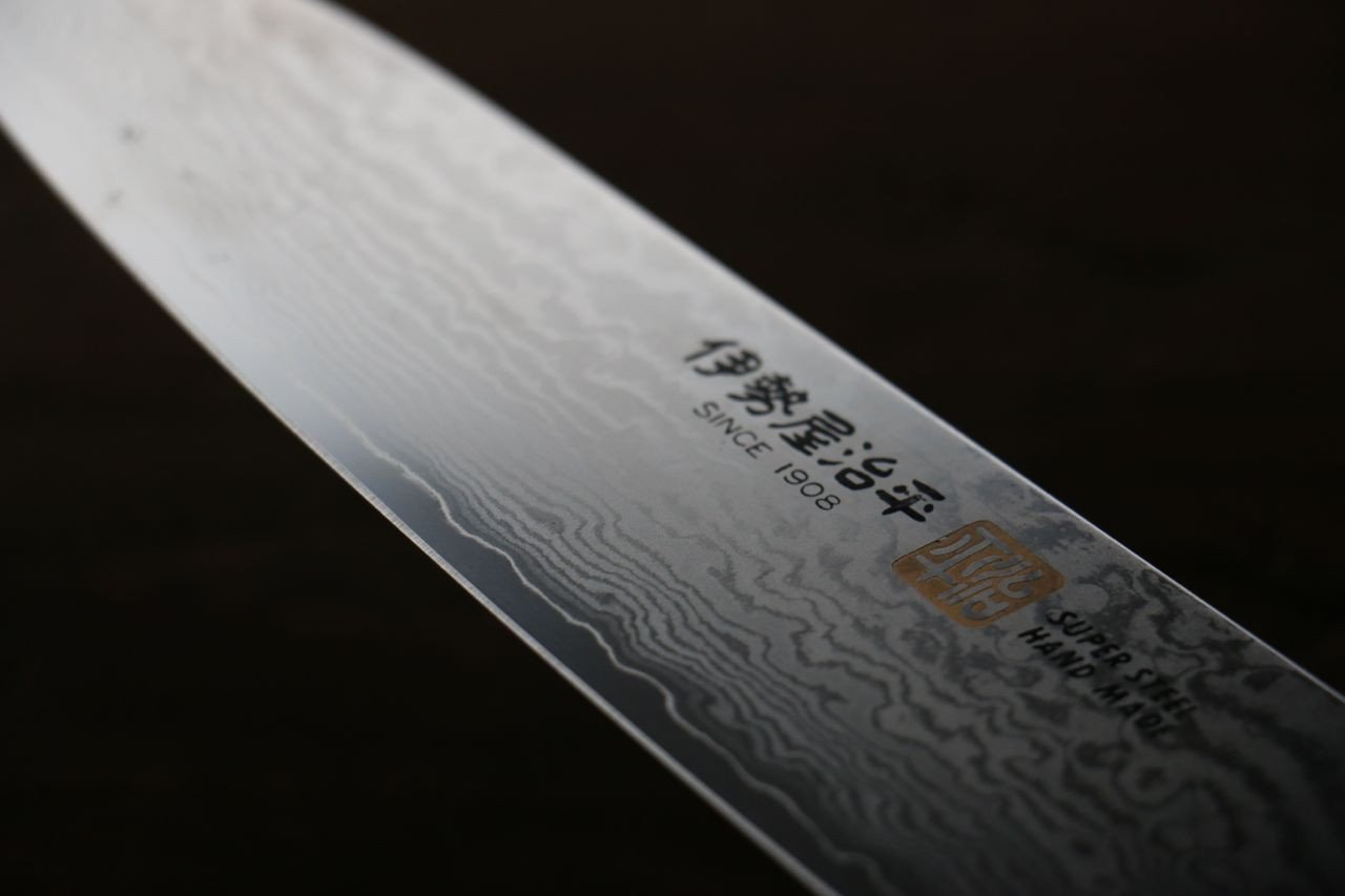 伊勢屋 VG10 大馬士革紋 三德刀  180mm 黑合成木握把 - 清助刃物