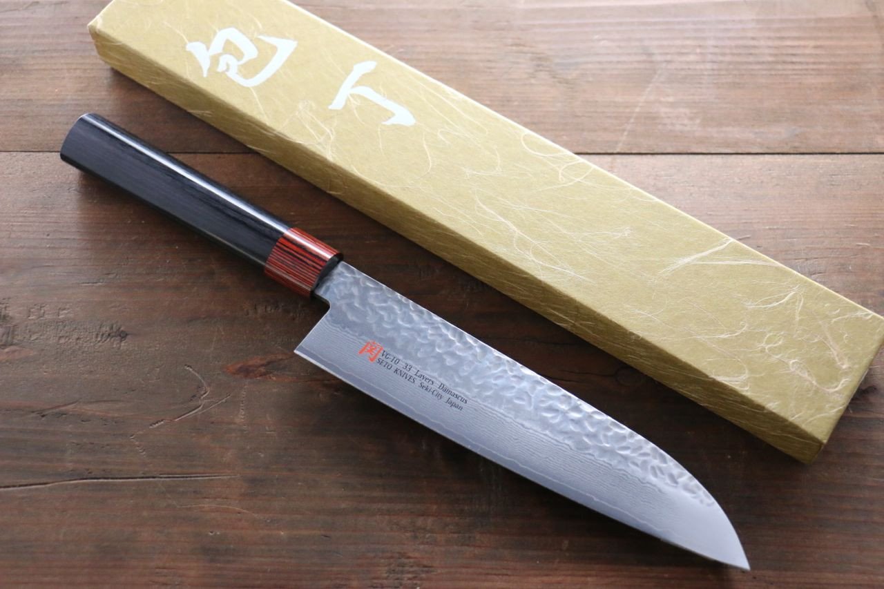 伊勢屋 VG10 大馬士革紋 三德刀  180mm 握把 - 清助刃物
