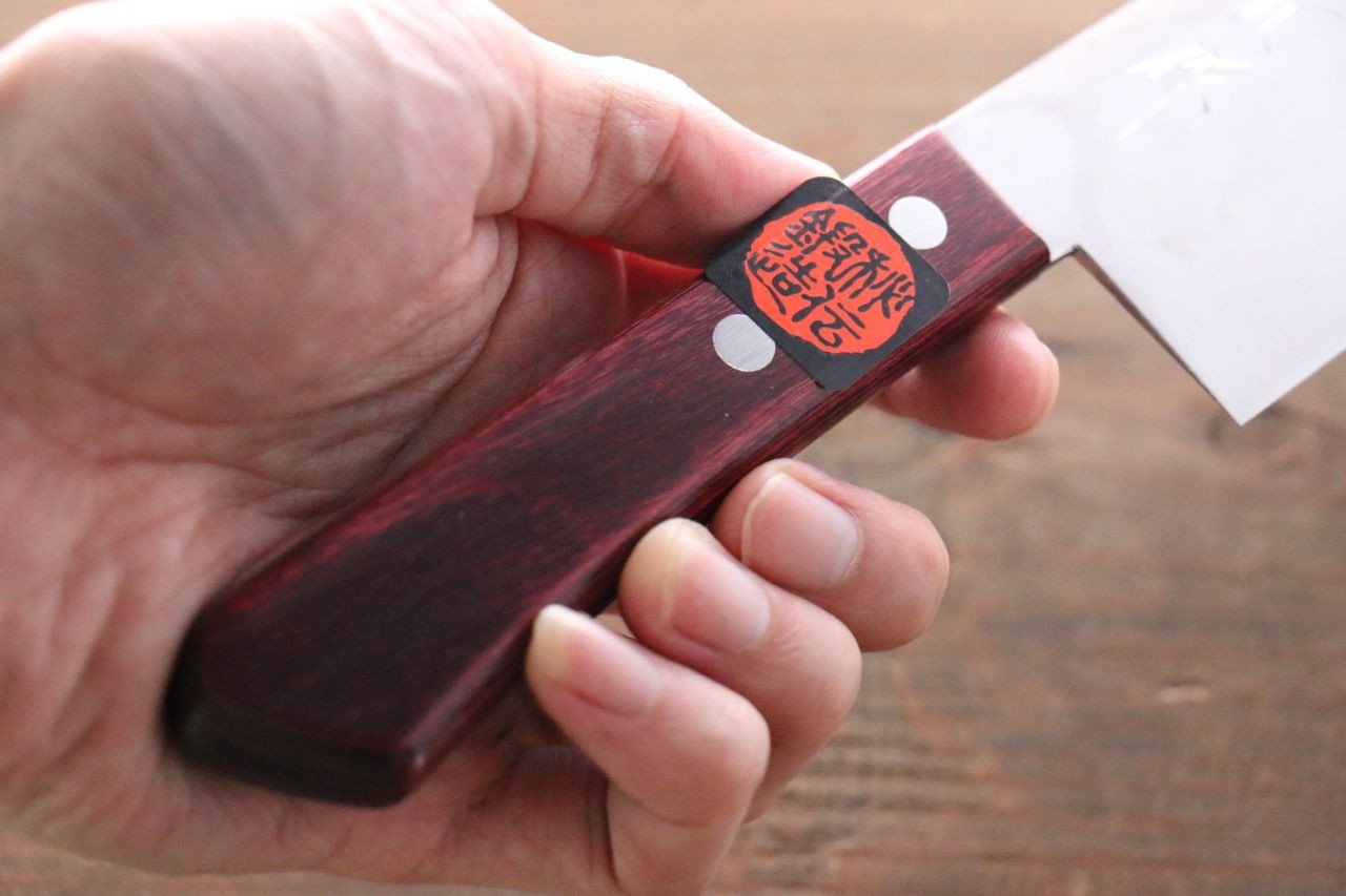 田中 誠貴 VG10 17層 大馬士革紋 菜切 160mm 紅合成木 握把 - 清助刃物