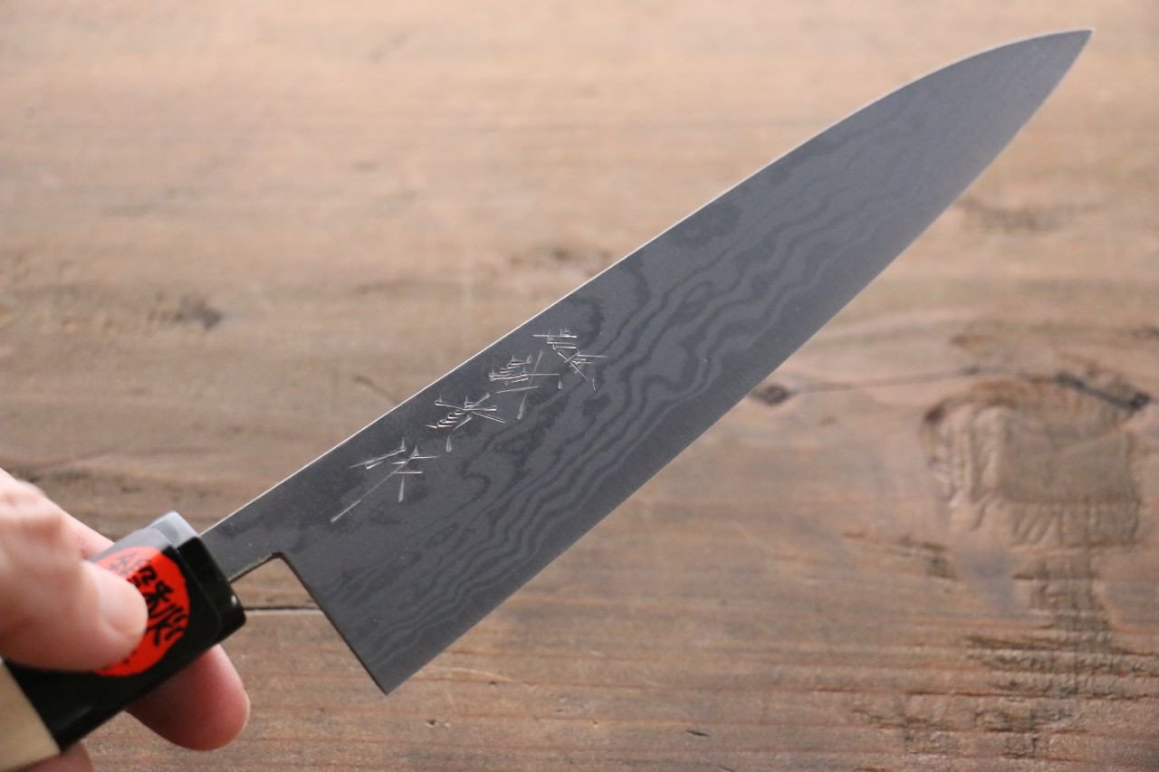 田中 誠貴 青鋼二號 17層大馬士革紋 大馬士革紋 多用途小刀  150mm 木蘭握把 - 清助刃物