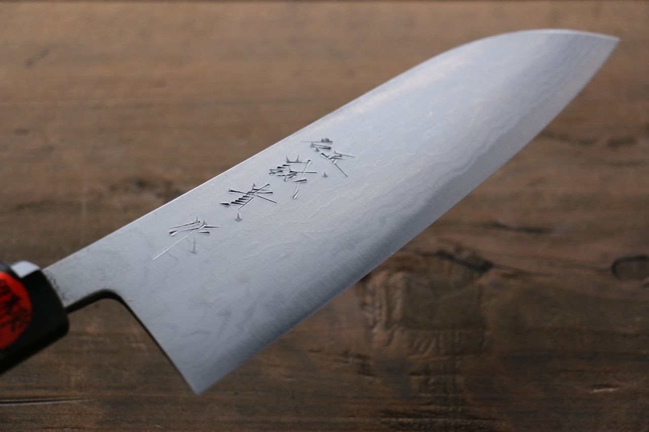 田中 誠貴 青鋼二號 17層大馬士革紋 大馬士革紋 三德刀  165mm 木蘭握把 - 清助刃物