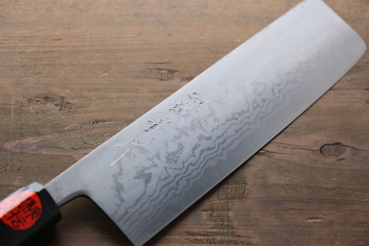 田中 誠貴 青鋼二號 17層大馬士革紋 大馬士革紋 菜切  180mm 木蘭握把 - 清助刃物