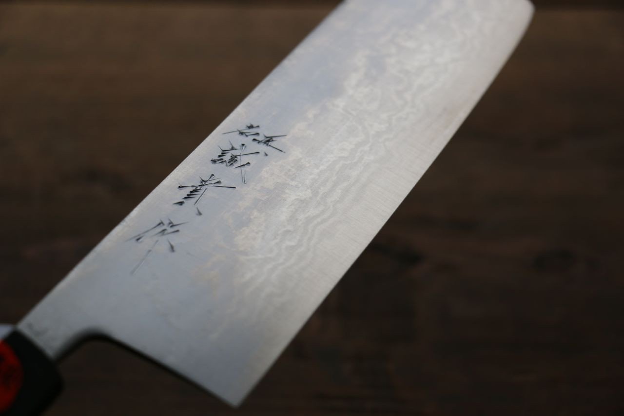 田中 誠貴 青鋼二號 17層大馬士革紋 大馬士革紋 菜切  180mm 木蘭握把 - 清助刃物