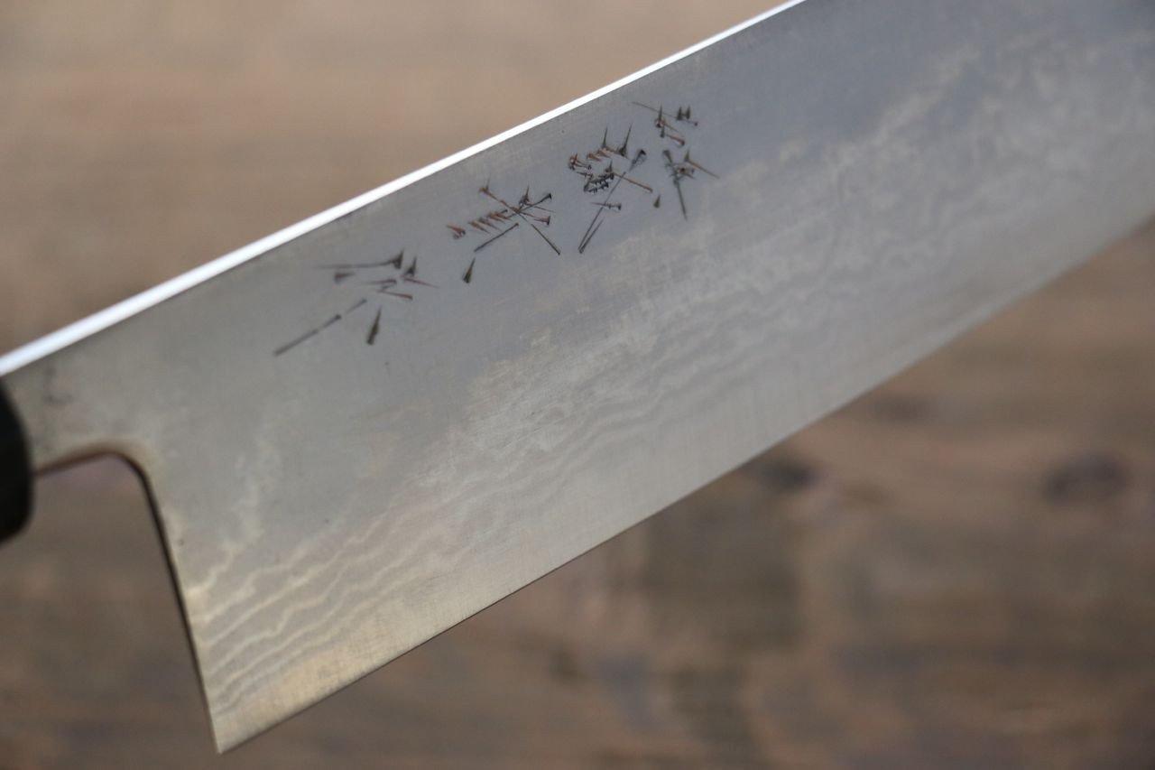 田中 誠貴 青鋼二號 17層大馬士革紋 大馬士革紋 菜切  180mm 木蘭握把 - 清助刃物