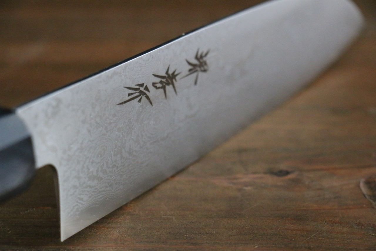 堺 孝行 銀三鋼 大馬士革紋 三德刀  180mm 握把 - 清助刃物