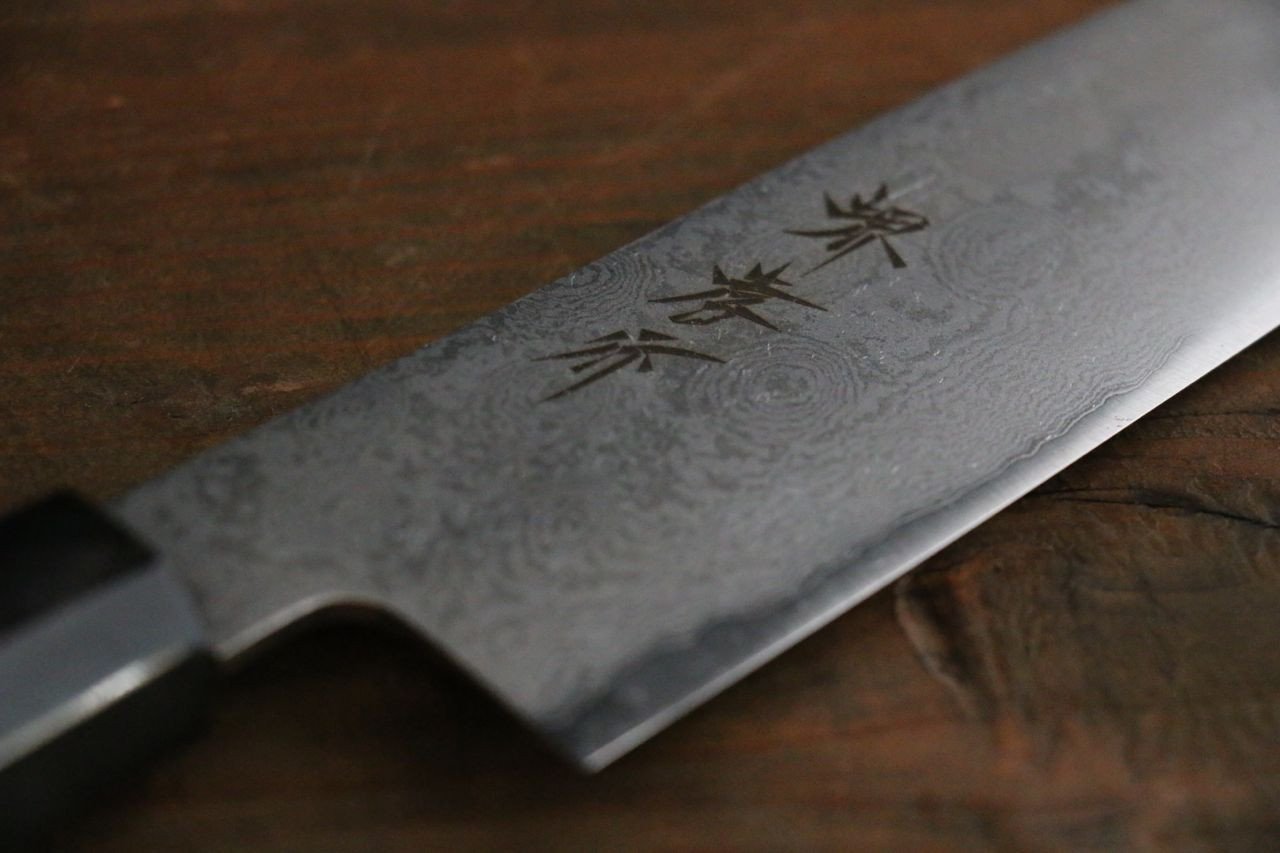 堺 孝行 銀三鋼 大馬士革紋 三德刀  180mm 握把 - 清助刃物